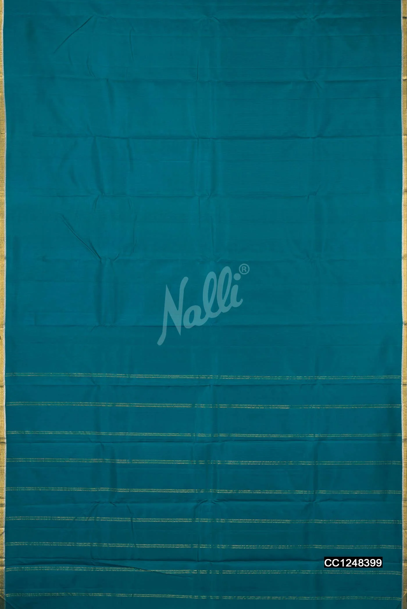 Peacock Blue Kanchipuram Silk Saree