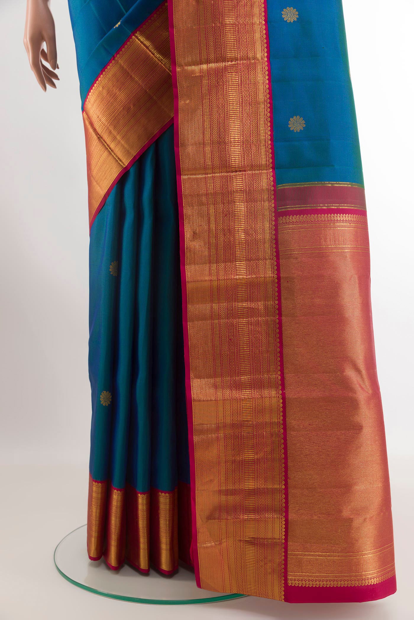 Blue Kanjivaram Silk Saree - Image 3