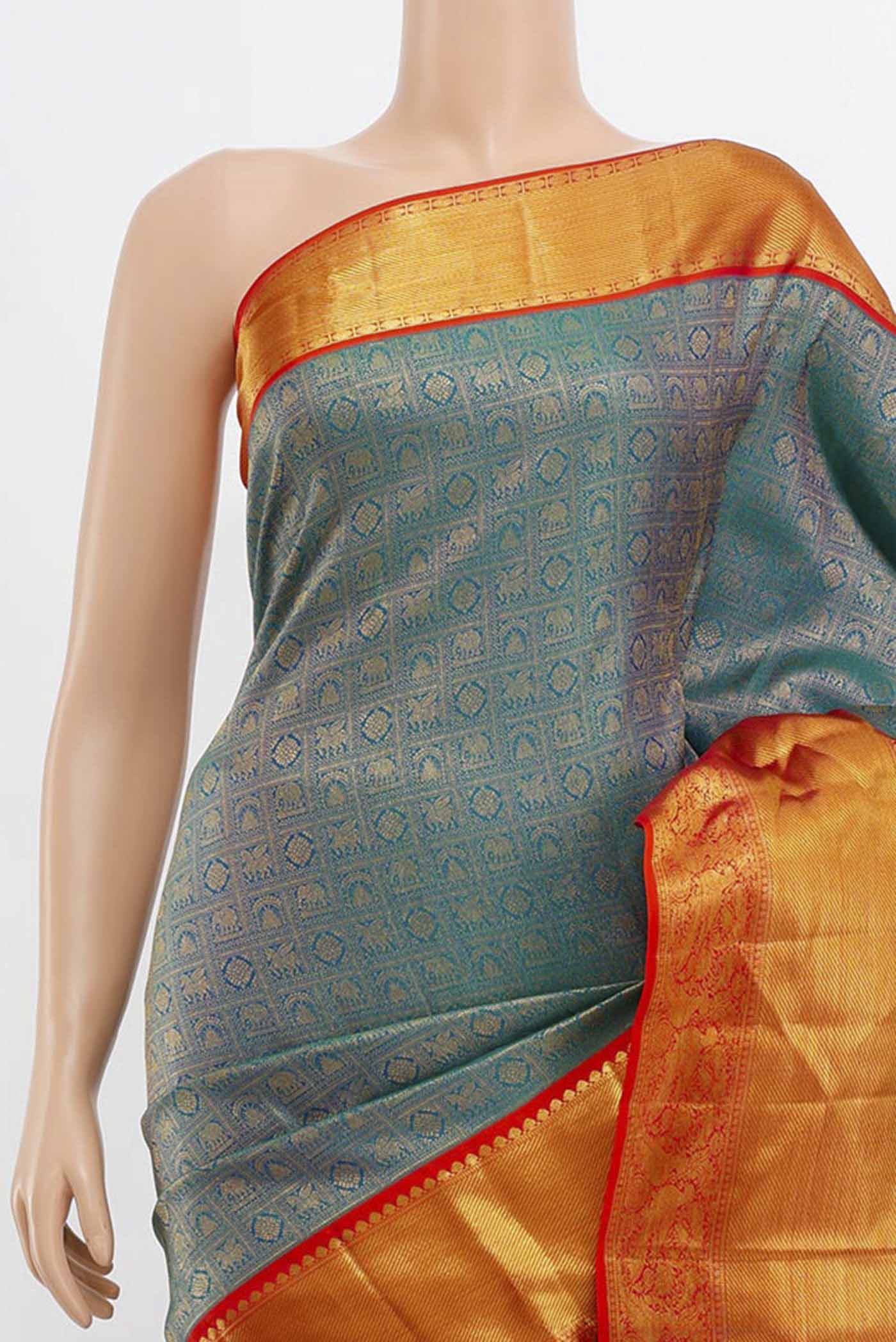 Blue Kanjivaram Silk Saree - Image 2