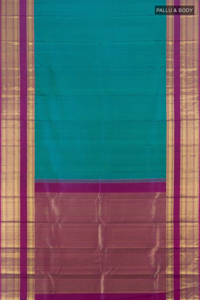 Blue Kanjivaram Silk Saree - Image 5