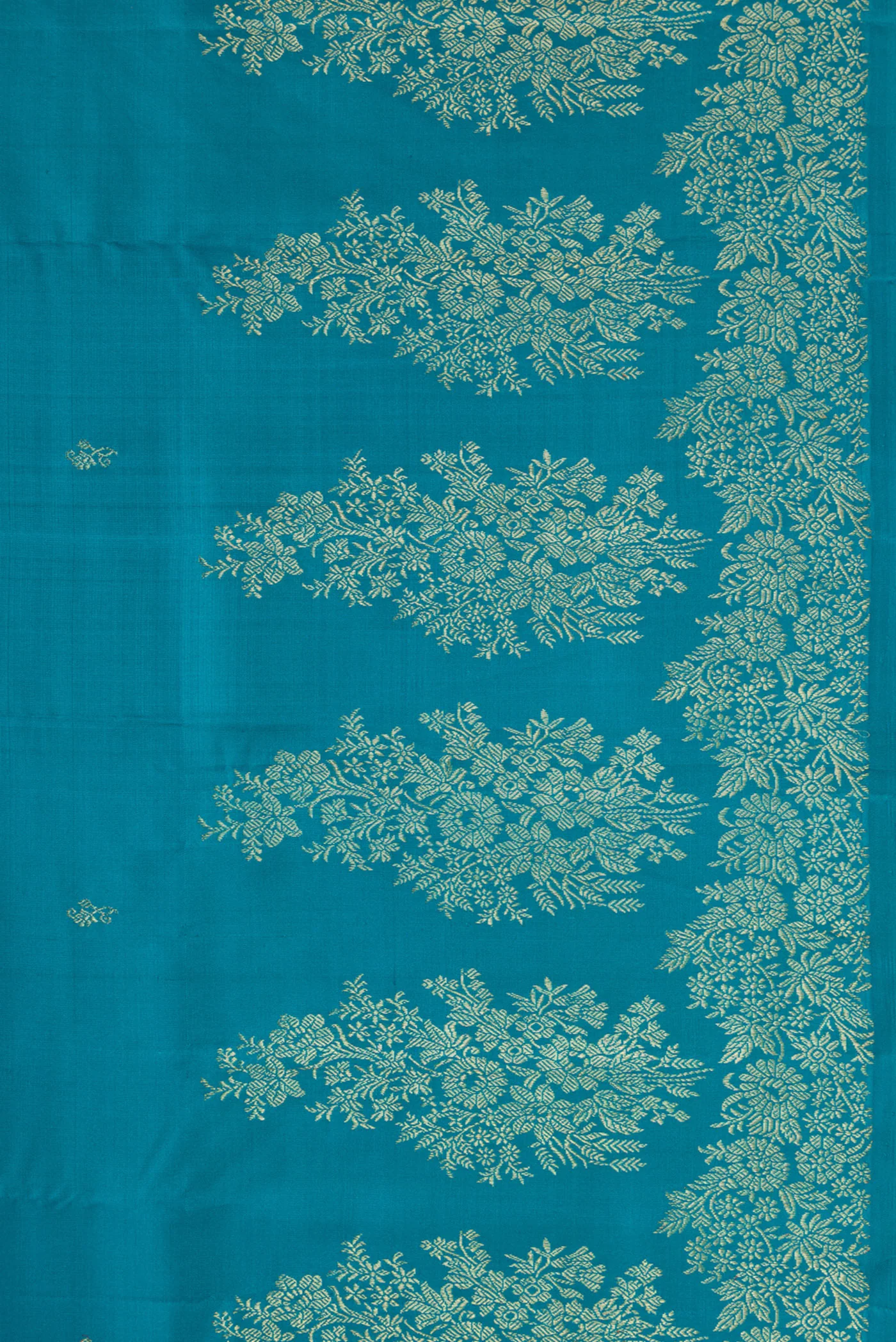 Peacock Blue Kanjivaram Silk Saree - Image 3