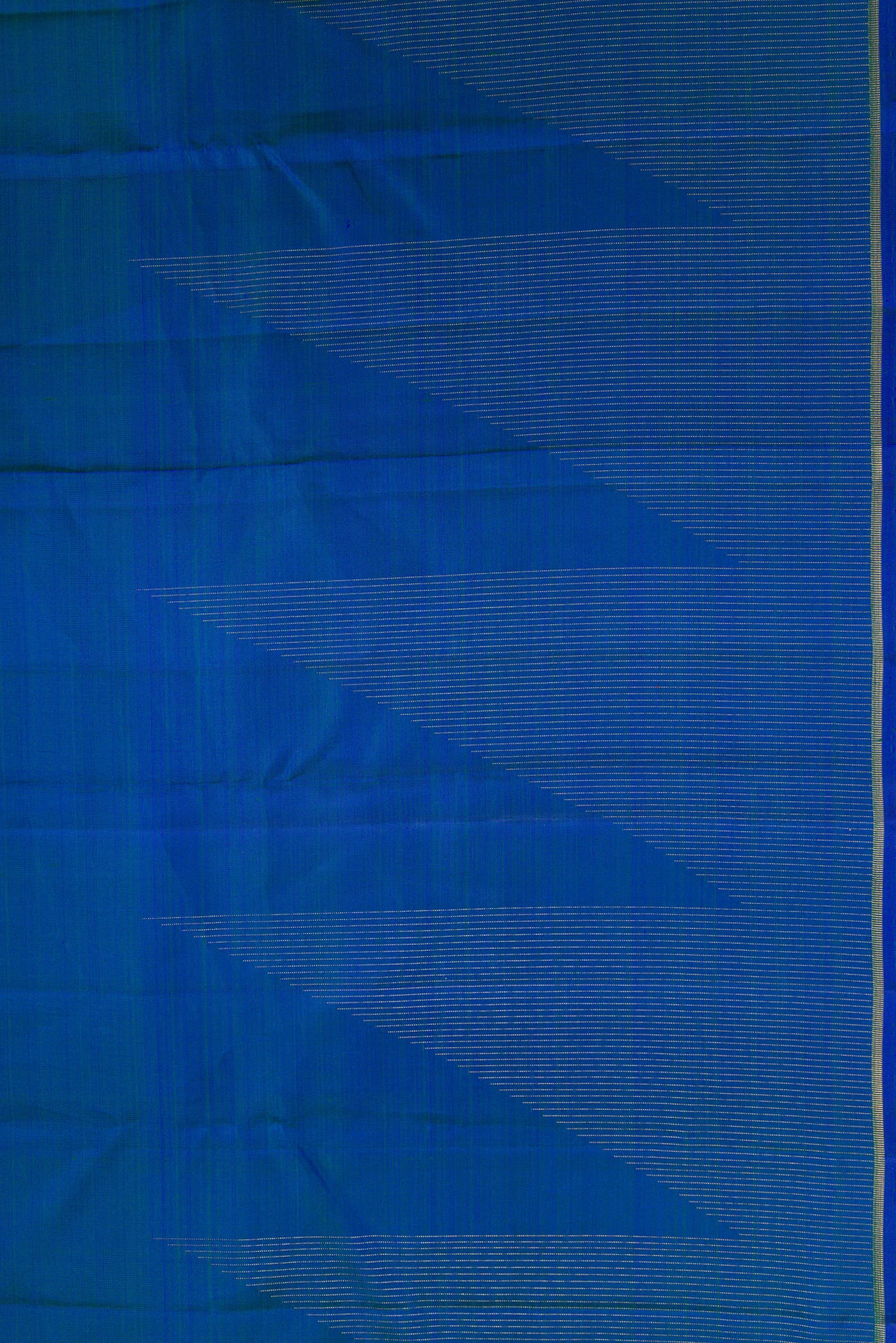 Pure Silk Pure Zari Peacock Blue Kanjivaram Saree - Image 3