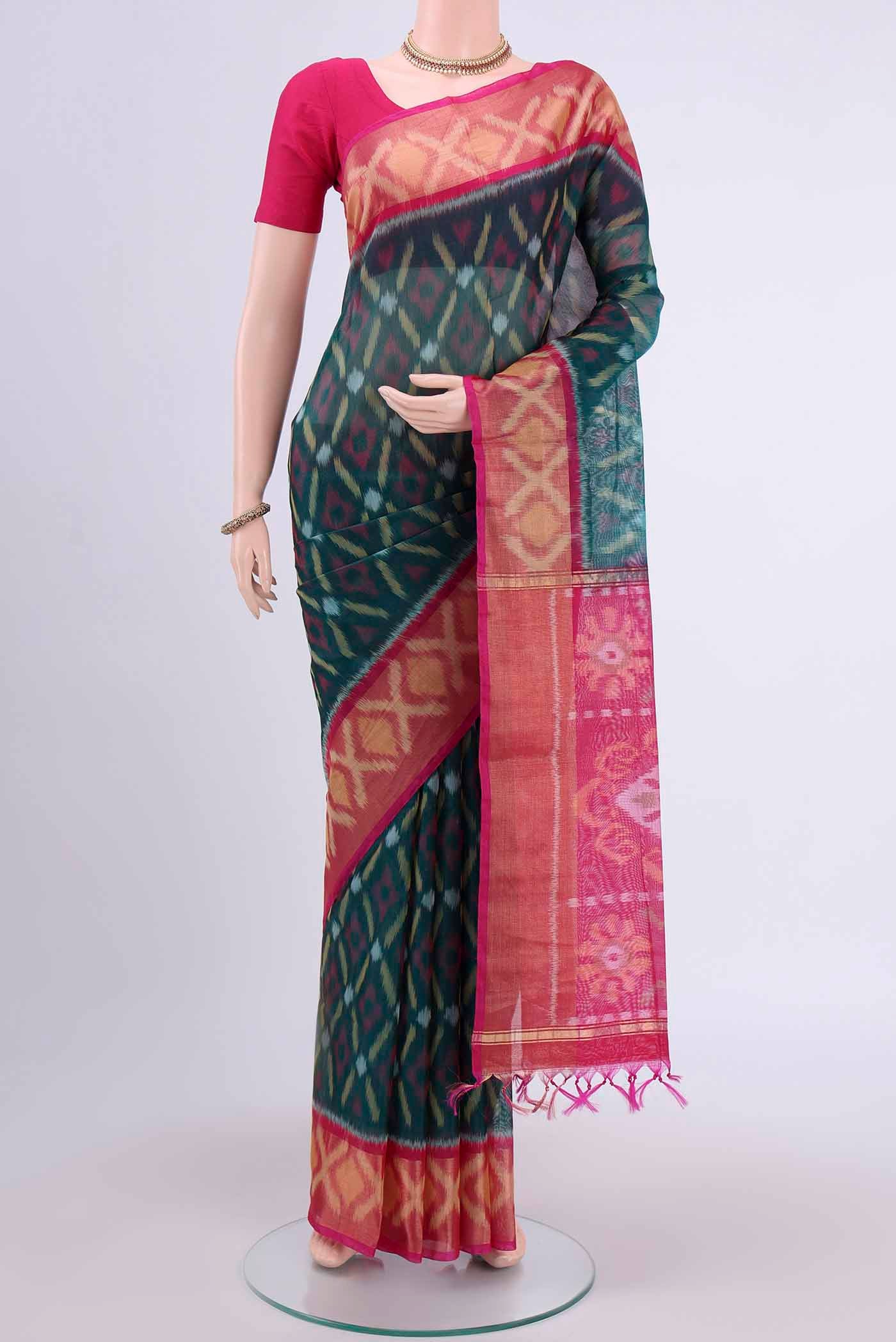 Green Silk Cotton Saree