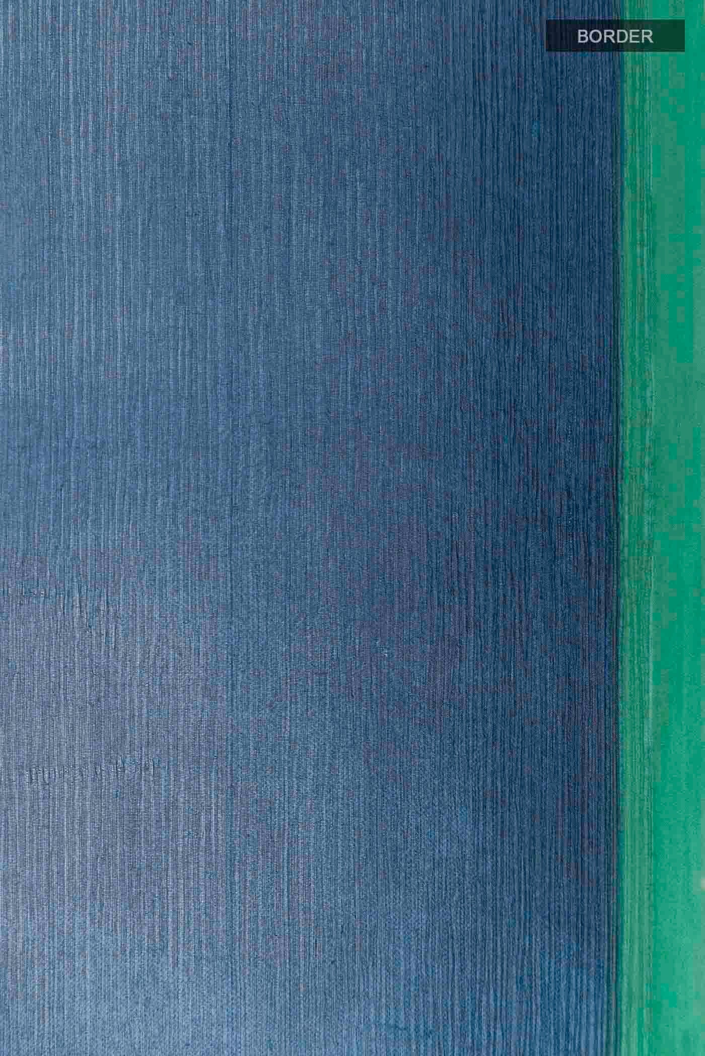 Peacock Blue Mysore Chiffon Saree - Image 3