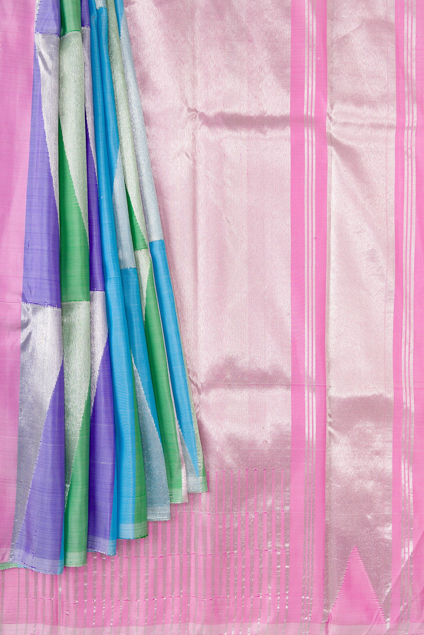 Multi Color Kanjivaram Silk Saree - Image 3
