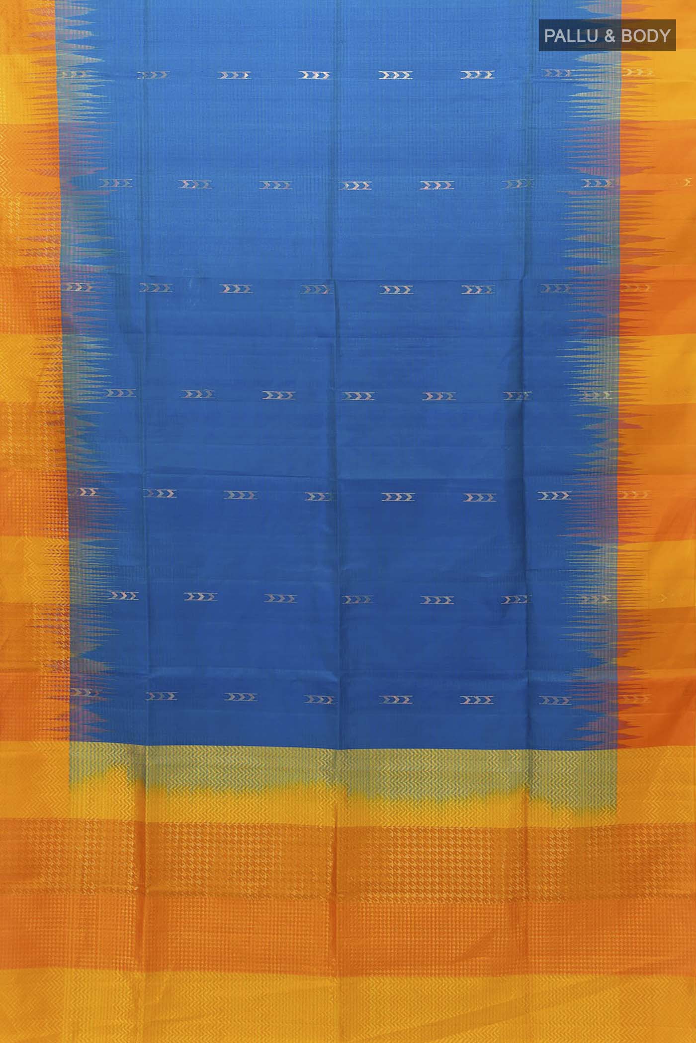 Peacock Blue Soft Silk Saree - Image 5