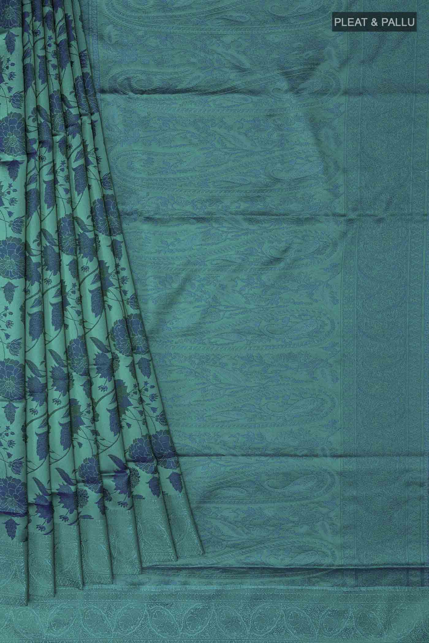 Blue Soft Silk Saree - Image 4