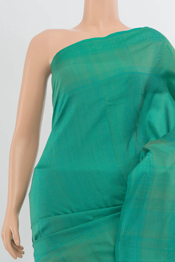 Turquoise Soft Silk Saree - Image 2