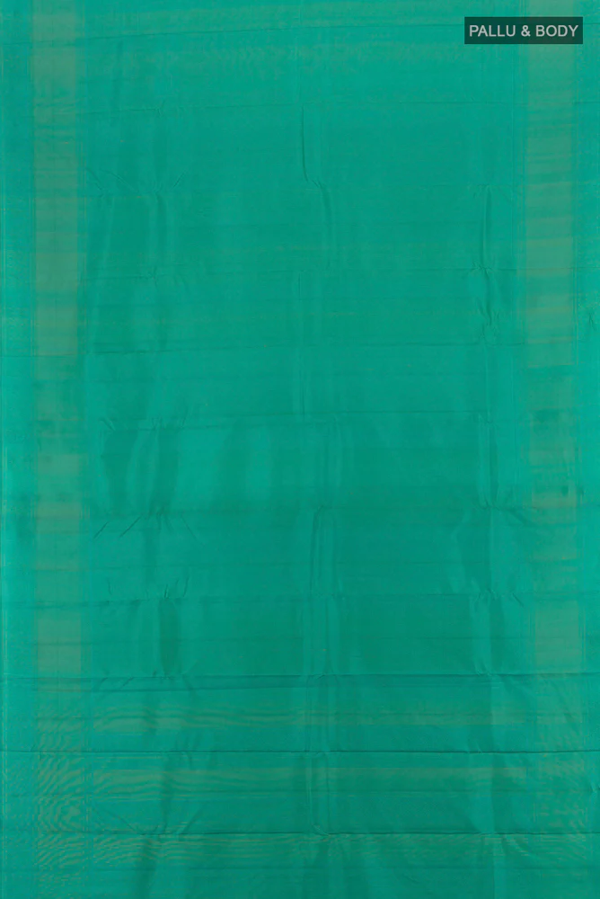Turquoise Soft Silk Saree - Image 5