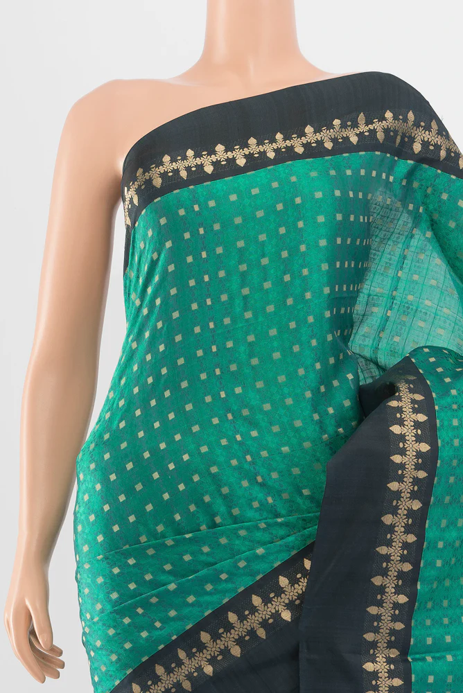 Turquoise Soft Silk Saree - Image 2