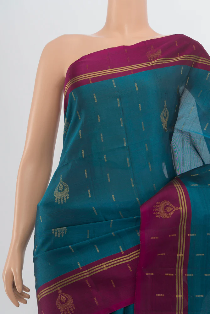Blue Soft Silk Saree - Image 2