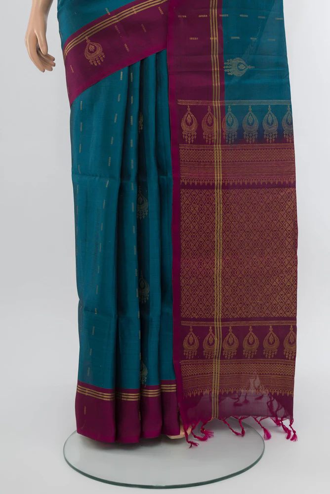 Blue Soft Silk Saree - Image 3
