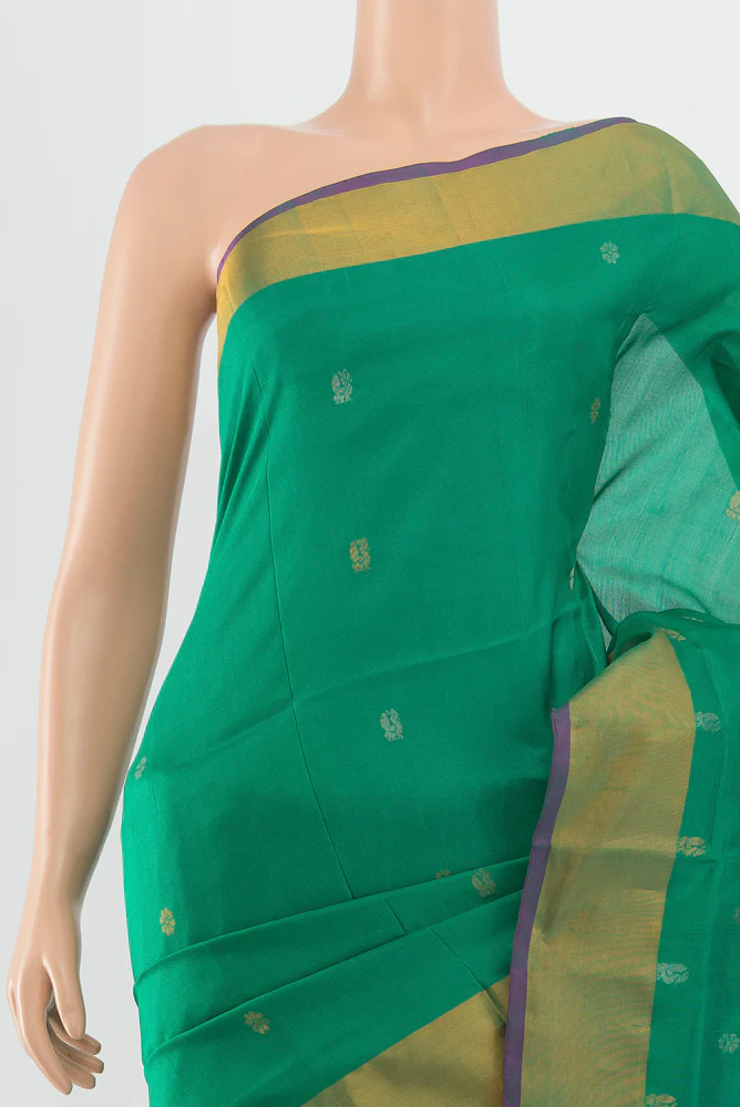 Green Uppada Silk Saree - Image 2