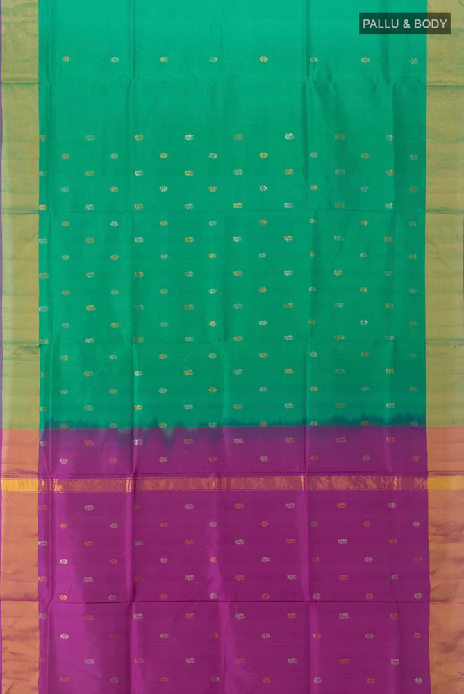 Green Uppada Silk Saree - Image 5