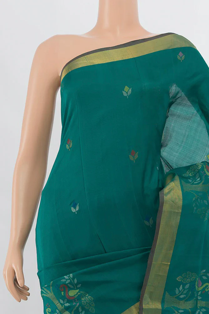 Teal Uppada Silk Saree - Image 2