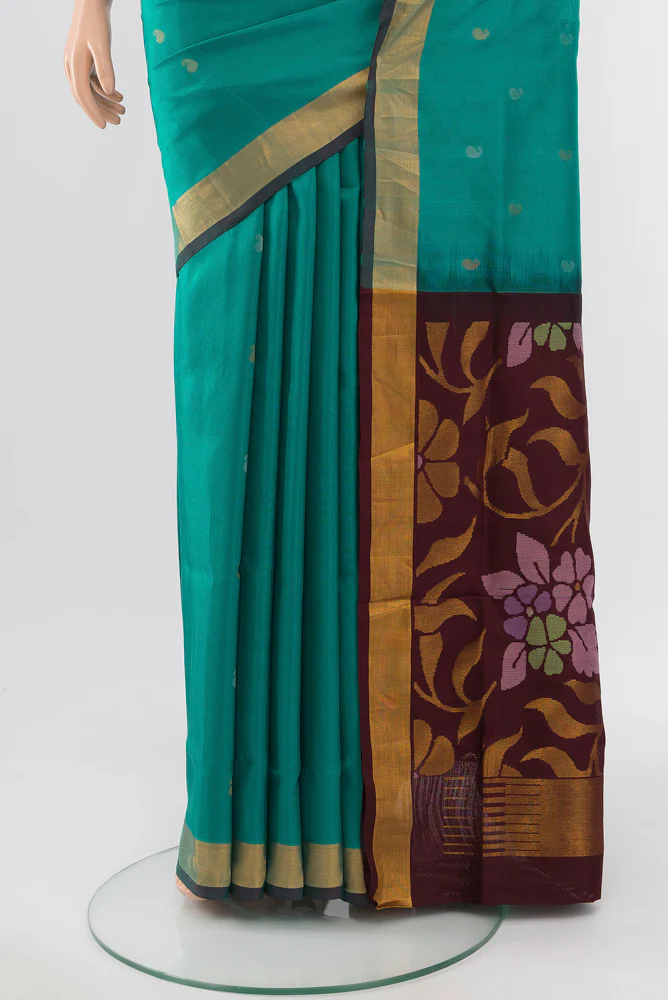 Blue Uppada Silk Saree - Image 3