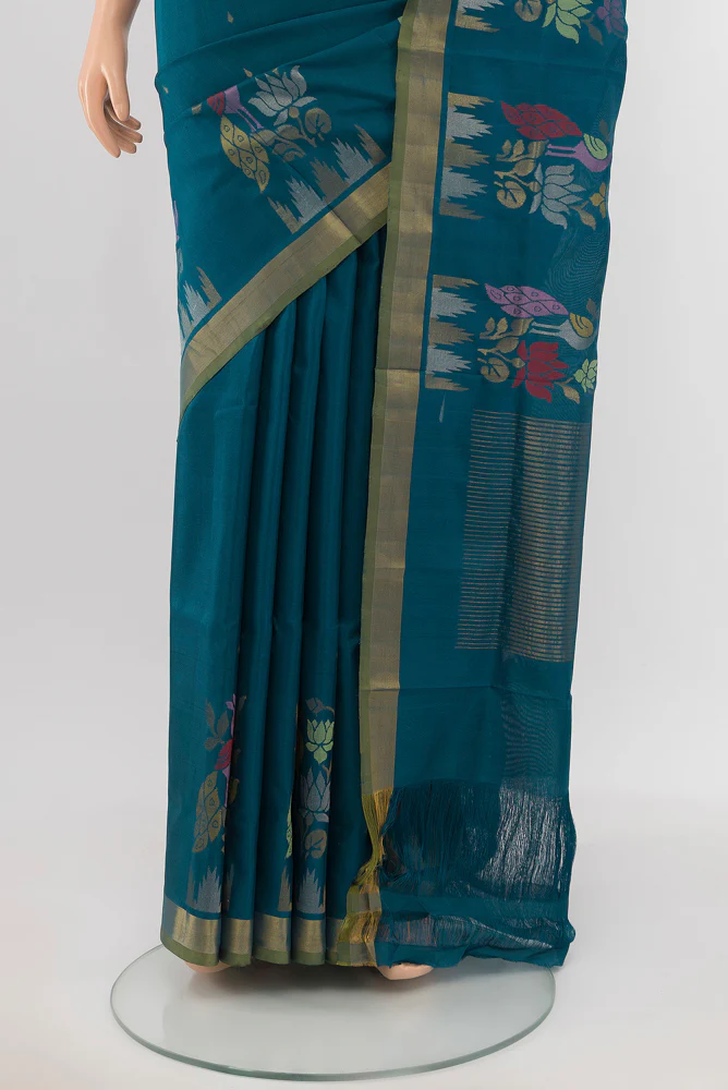 Blue Uppada Silk Saree - Image 3