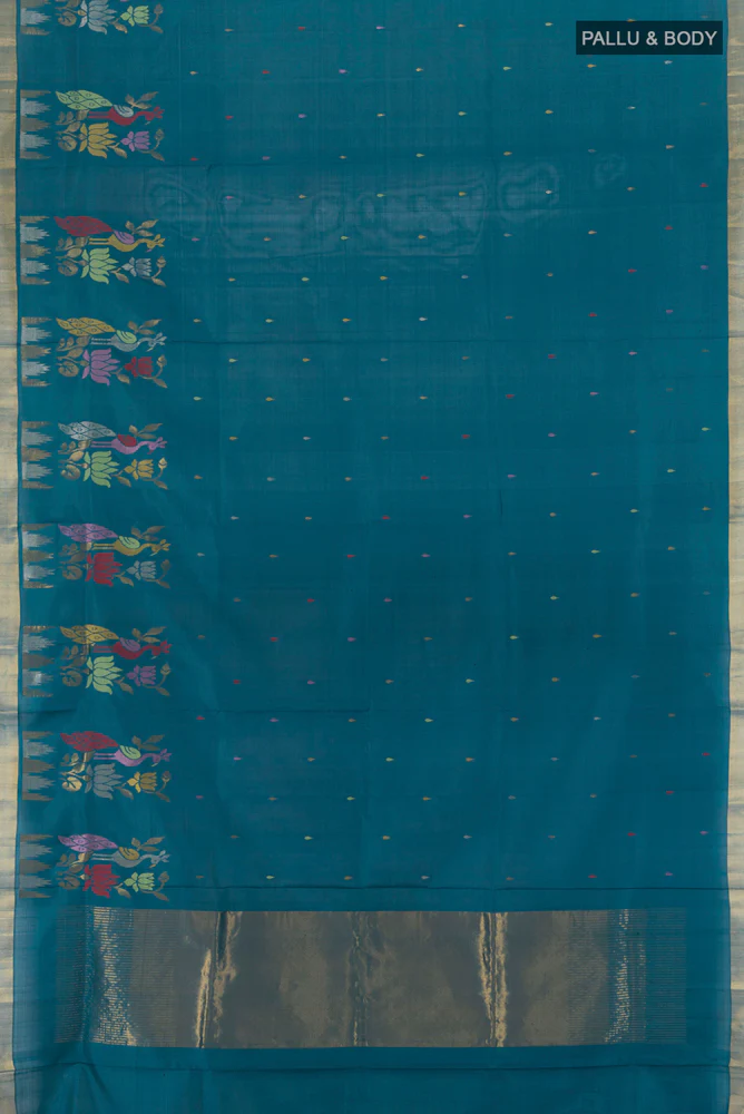 Blue Uppada Silk Saree - Image 5