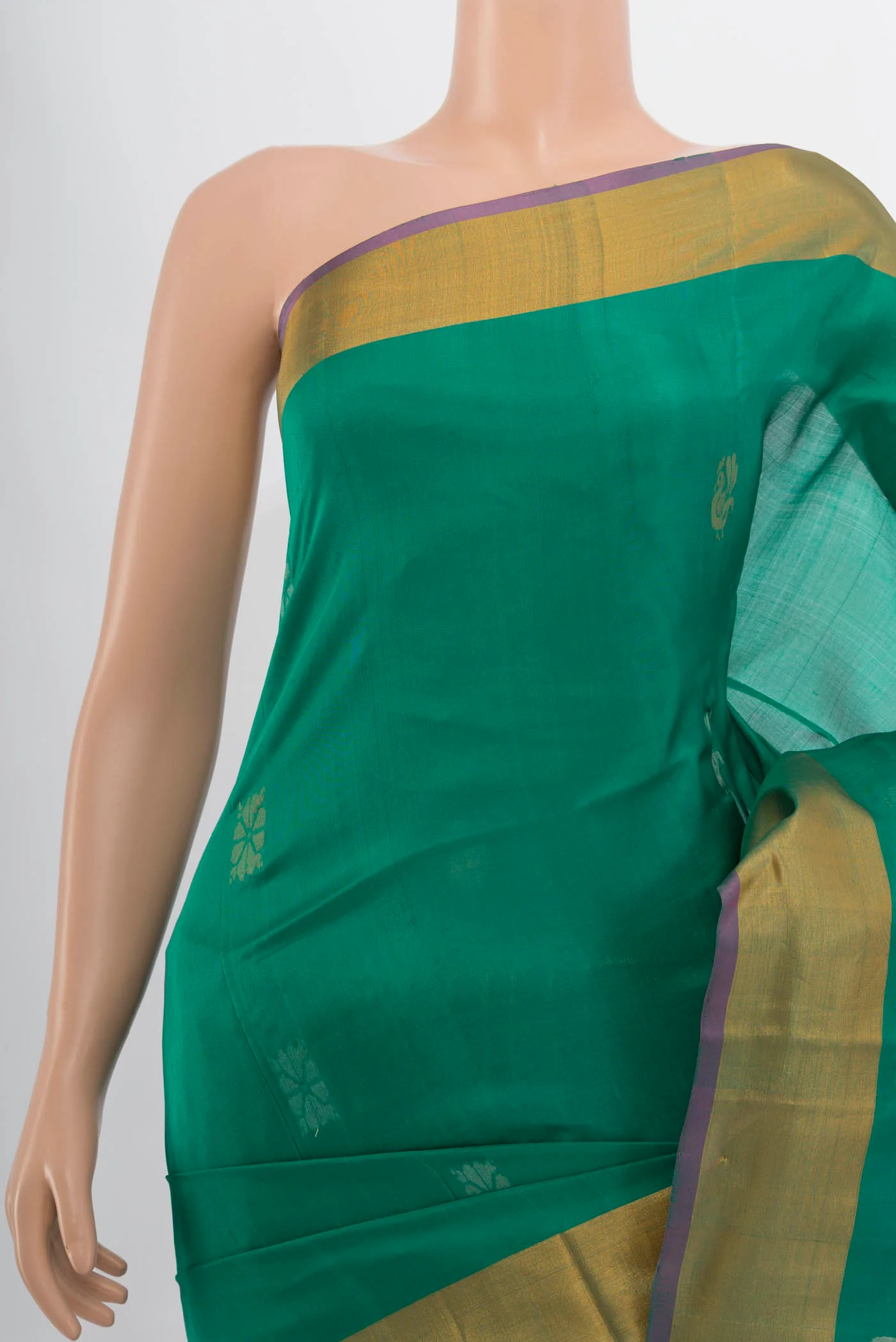 Teal Uppada Silk Saree - Image 2