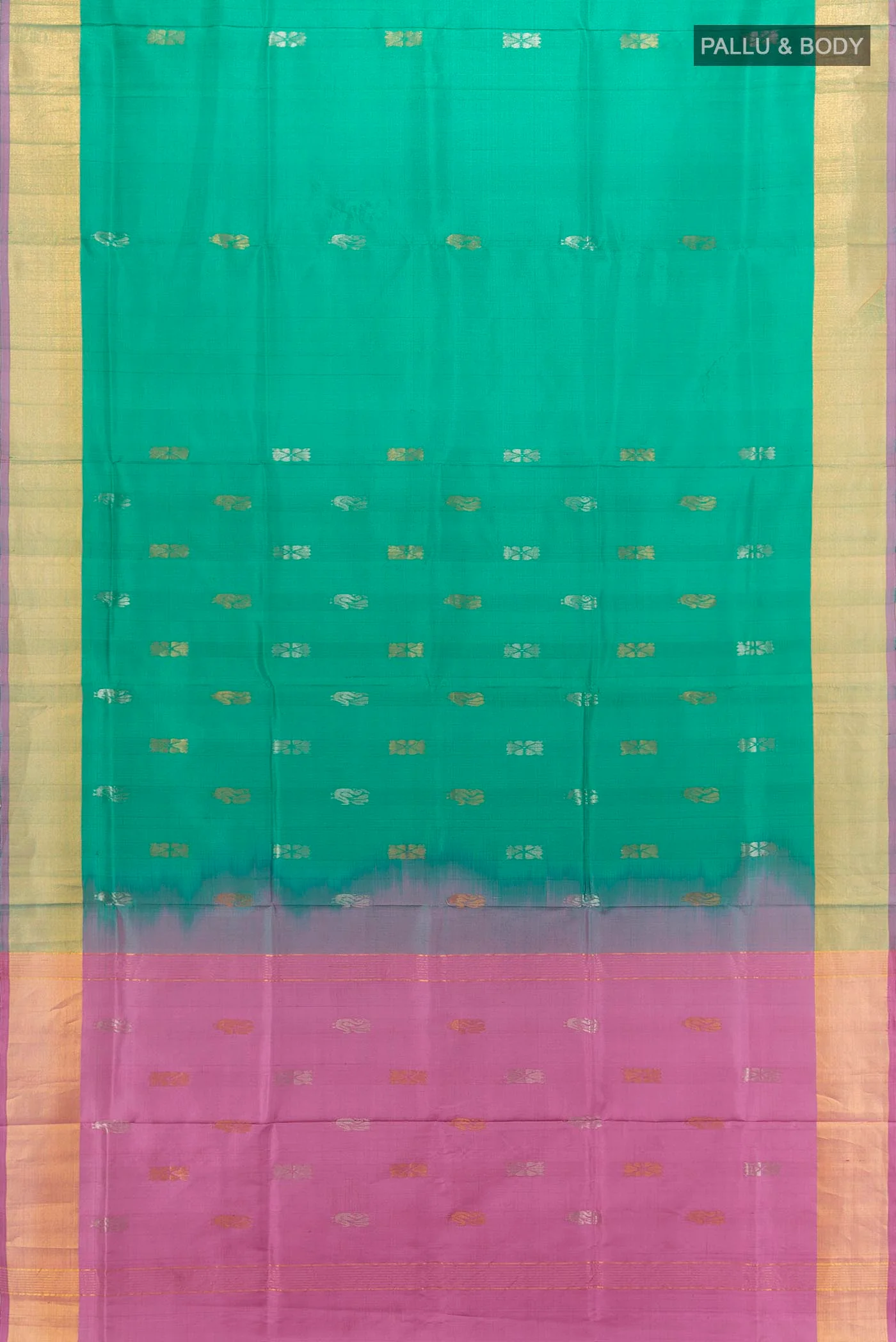 Teal Uppada Silk Saree - Image 5