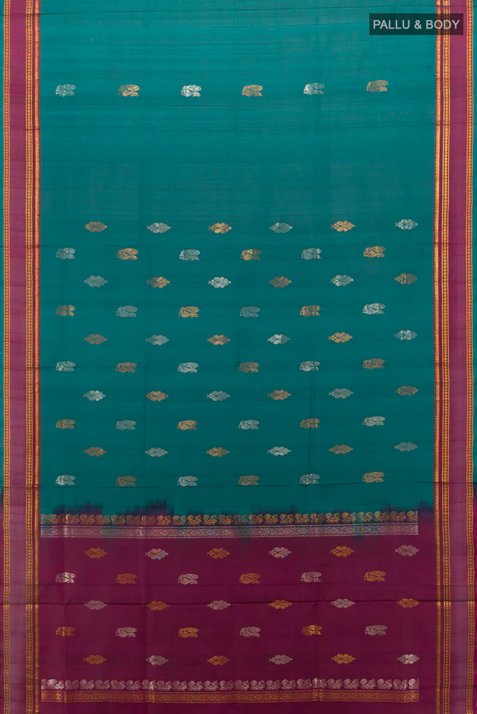 Blue Uppada Silk Saree - Image 5