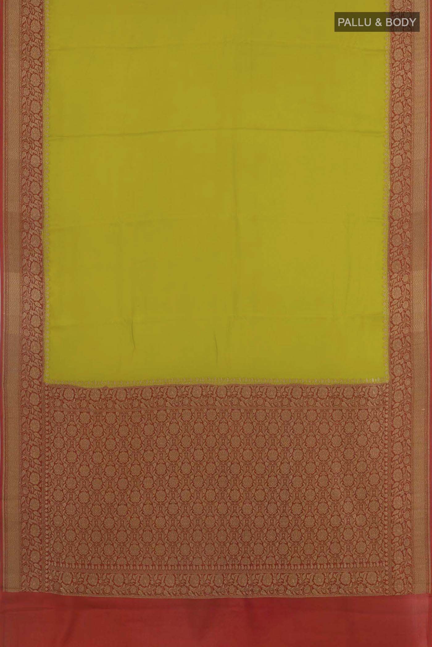 Mehandi Green Banarasi Georgette Saree - Image 3