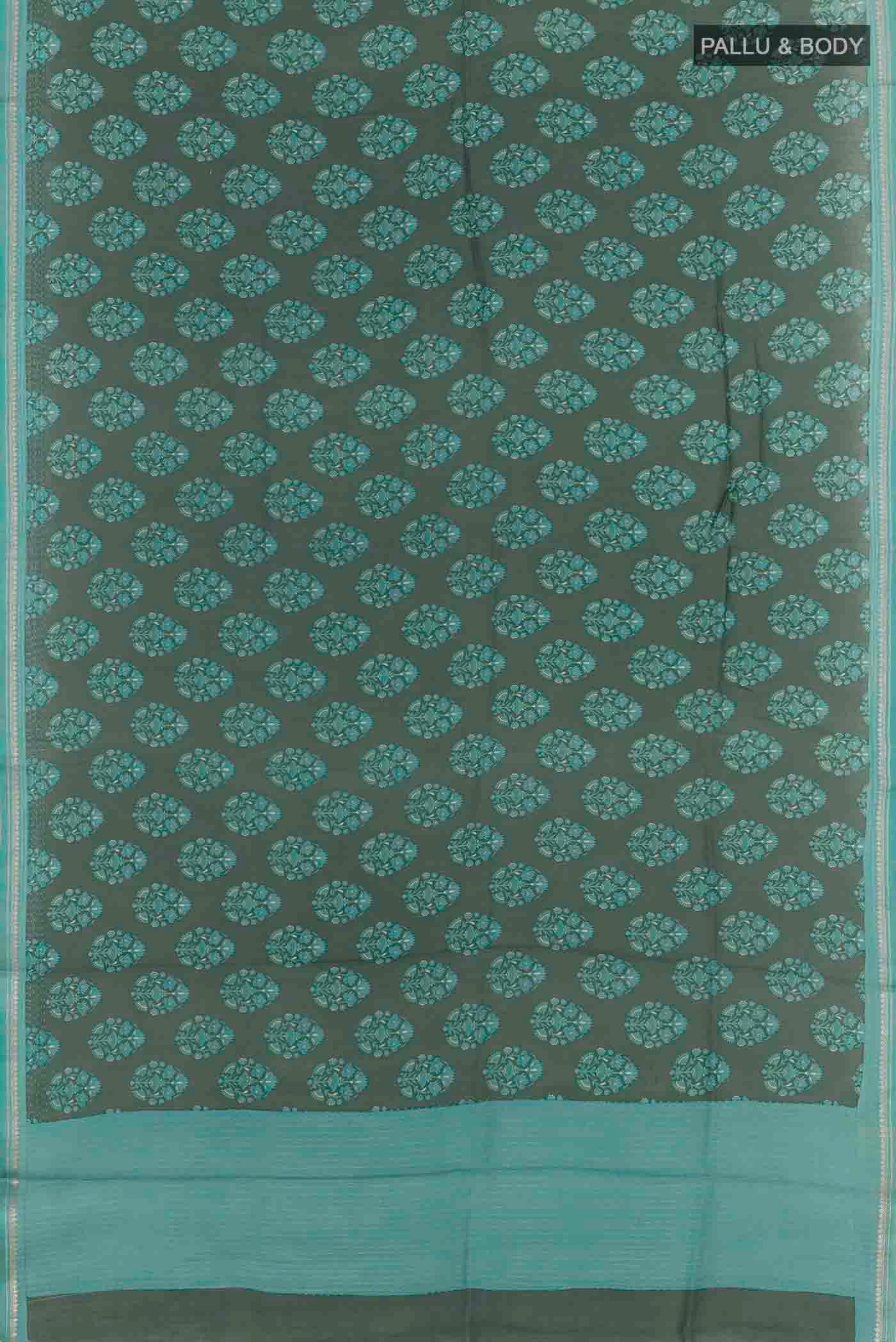 Green Tussar Silk Saree - Image 3