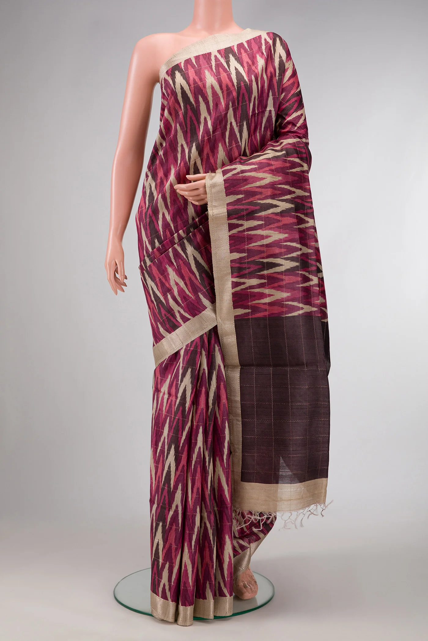 Mauve Tussar Silk Saree