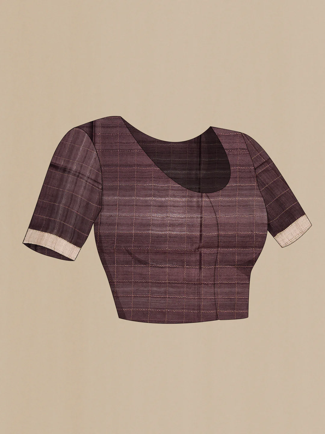 Mauve Tussar Silk Saree - Image 4