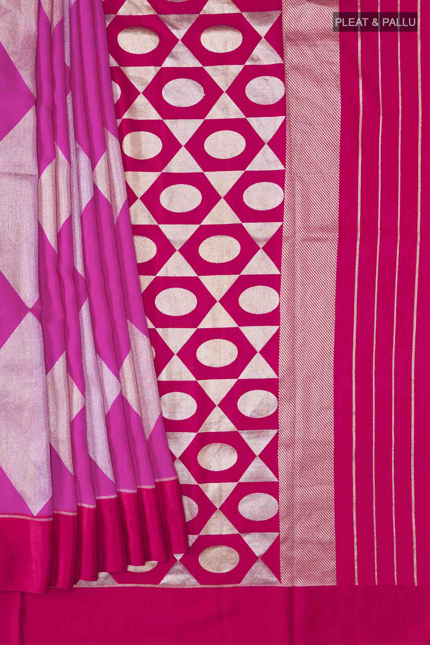Pink Banarasi Georgette Saree - Image 4