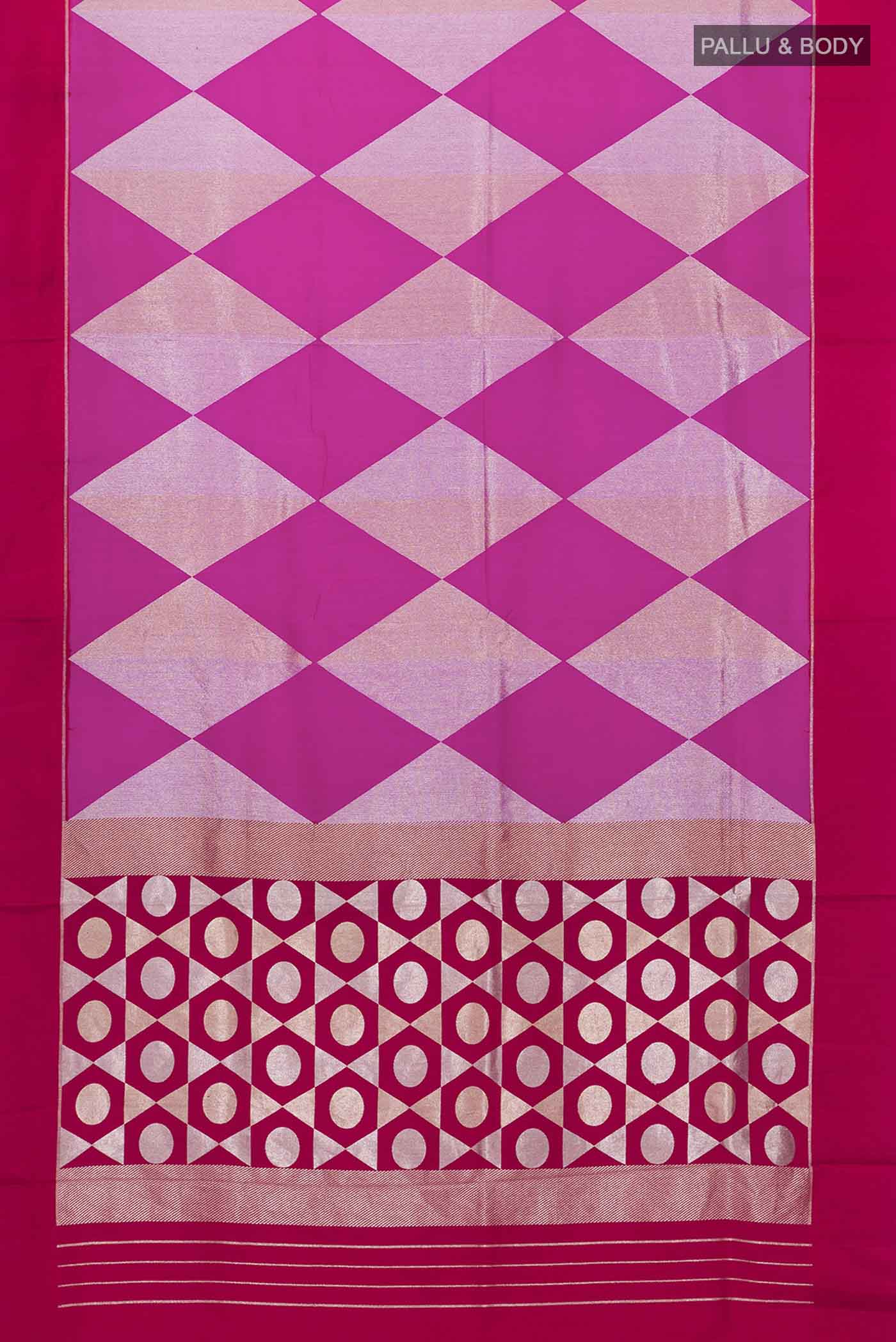 Pink Banarasi Georgette Saree - Image 6