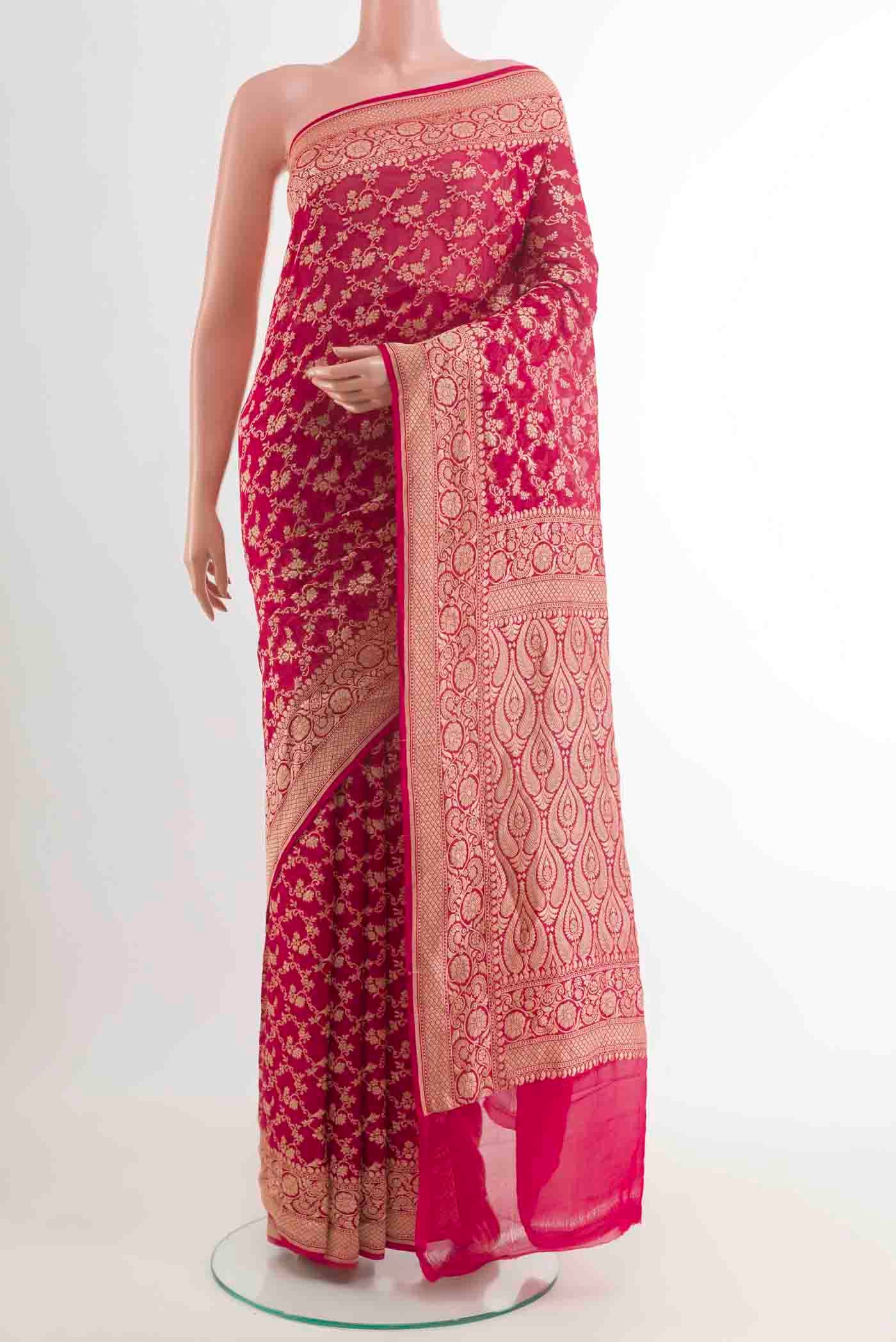 Pink Banarasi Georgette Saree