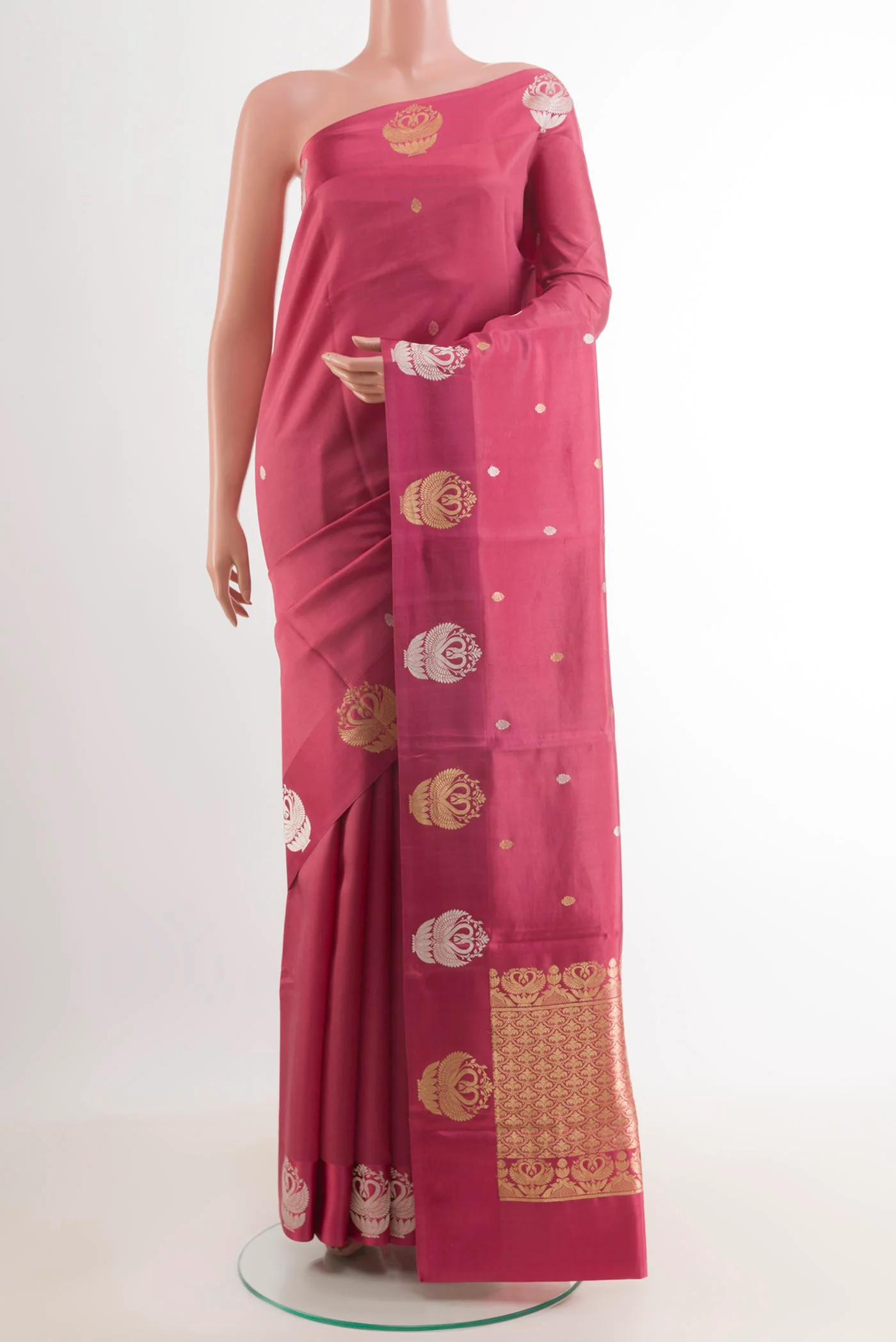 Pink Banarasi Katan Silk Saree