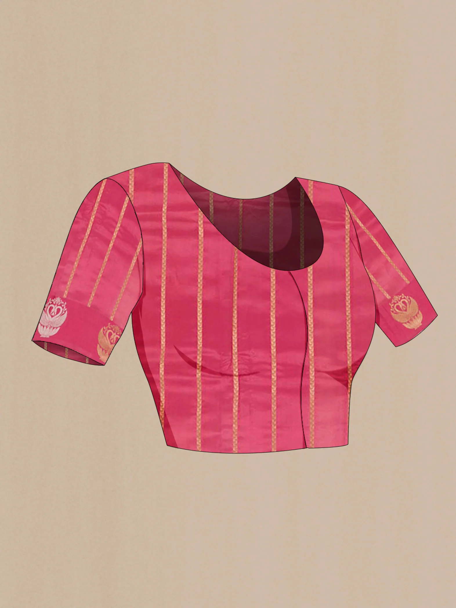 Pink Banarasi Katan Silk Saree - Image 2