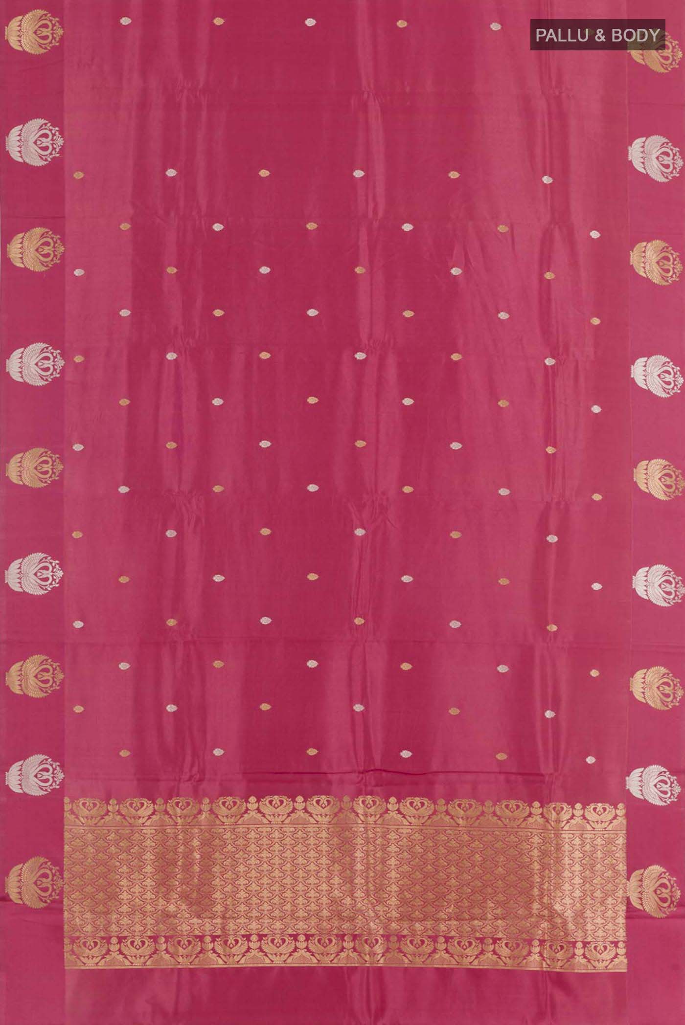 Pink Banarasi Katan Silk Saree - Image 3
