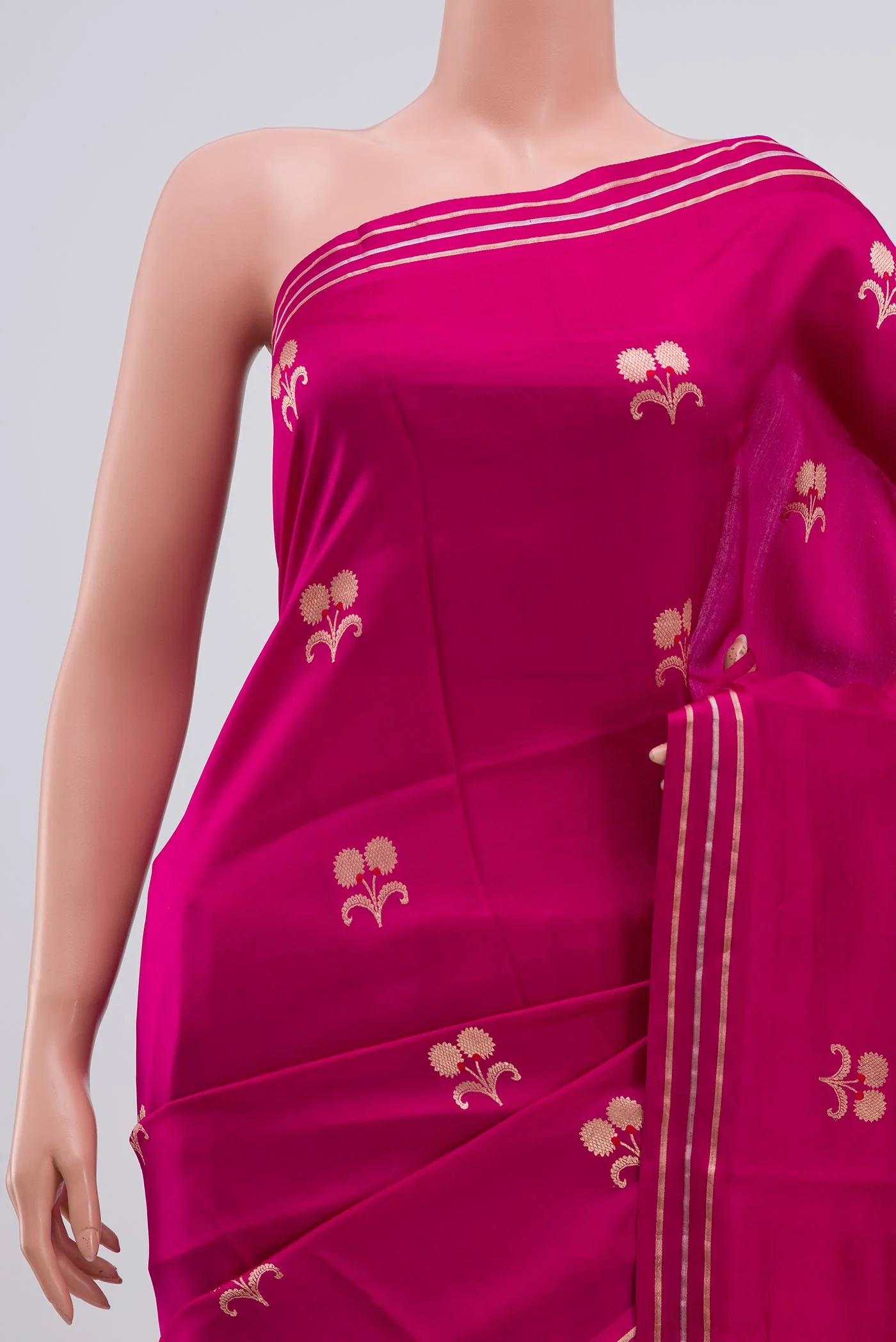 Pink Banarasi Silk Saree - Image 2