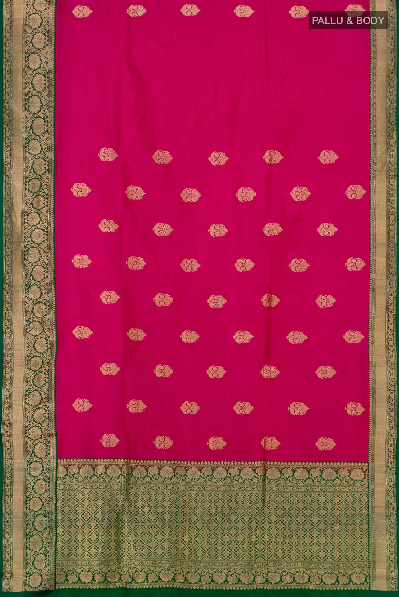Pink Banarasi Katan Silk Saree - Image 5