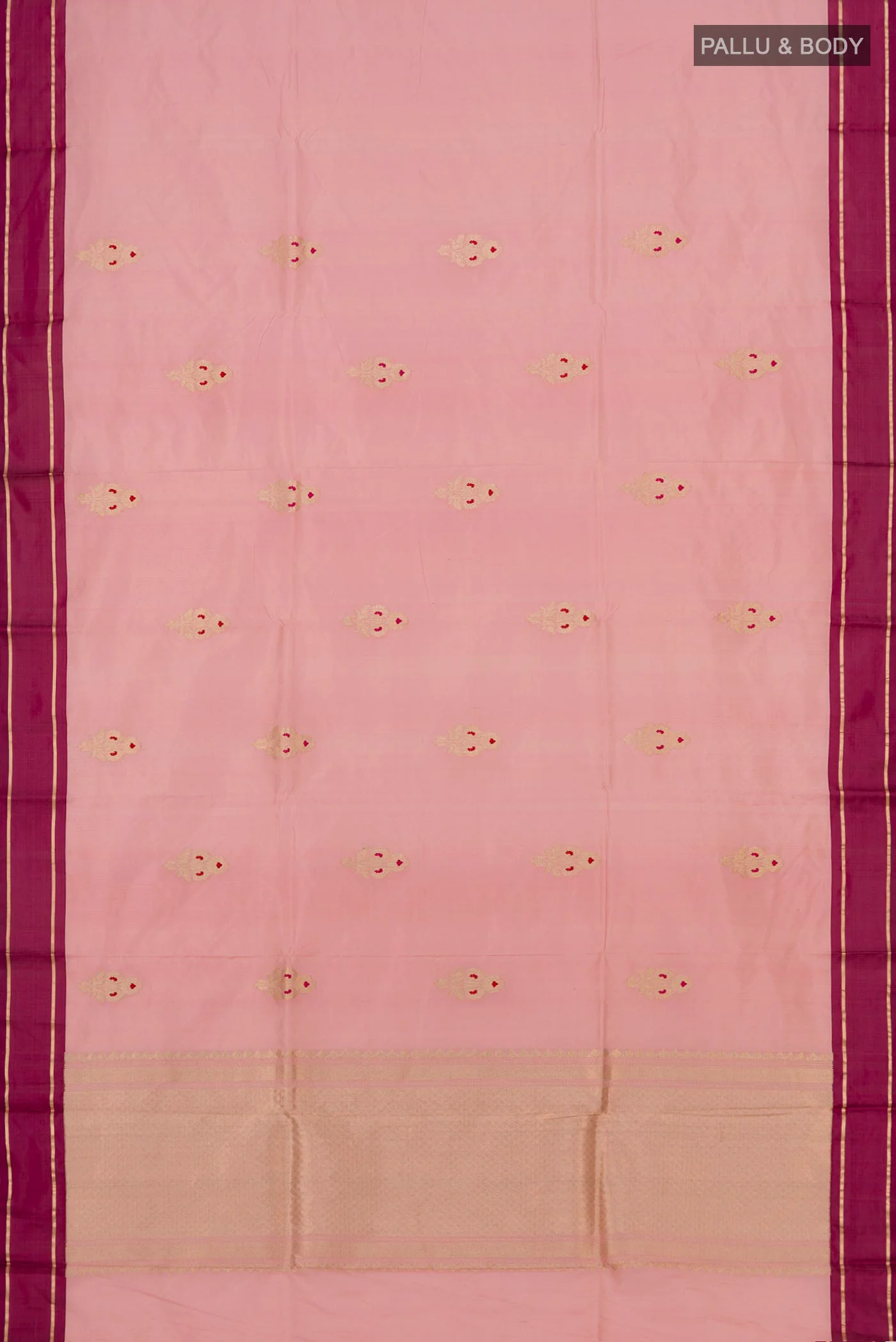 Rose pink Banarasi Katan Silk Saree - Image 5