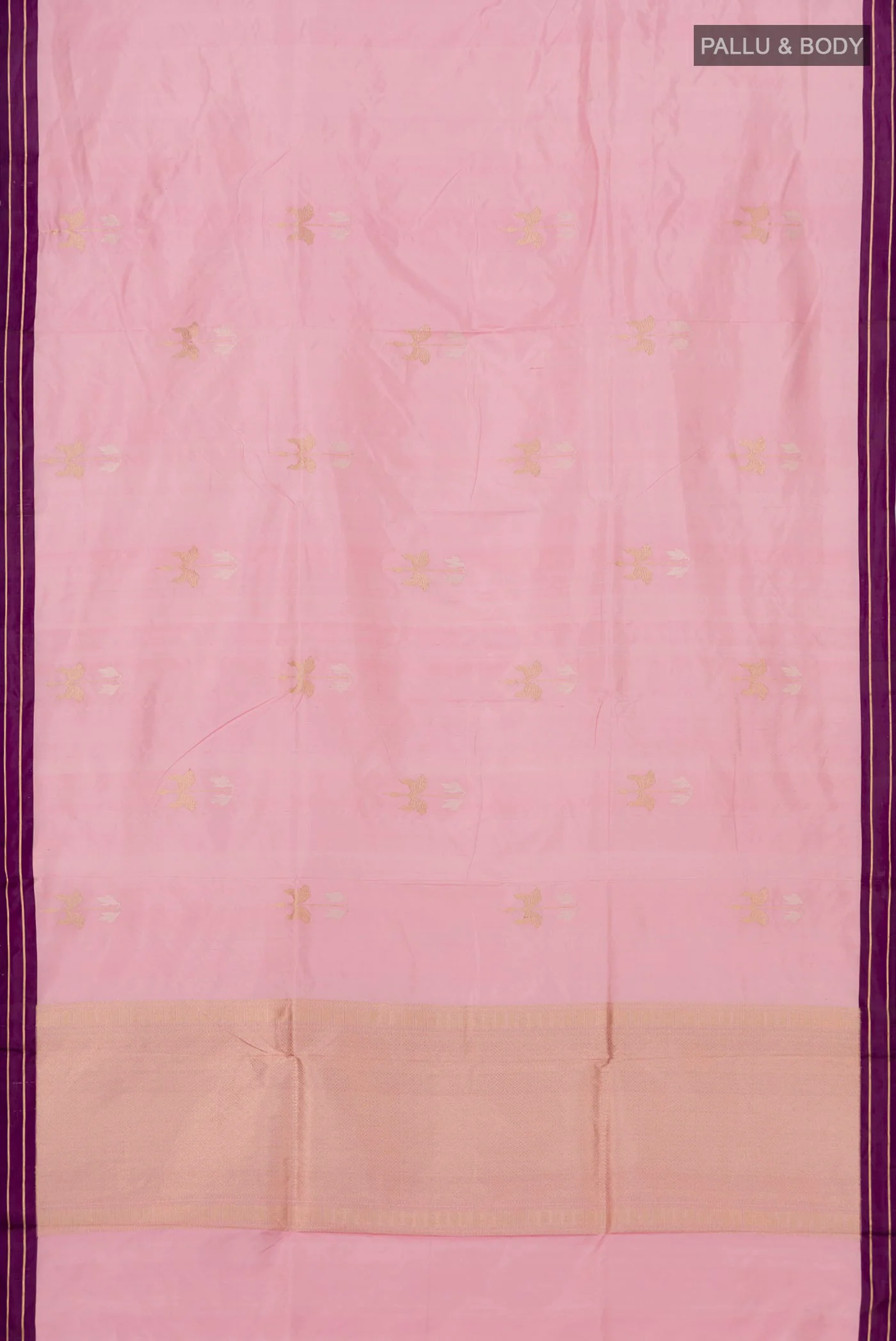 Rose pink Banarasi Katan Silk Saree - Image 5