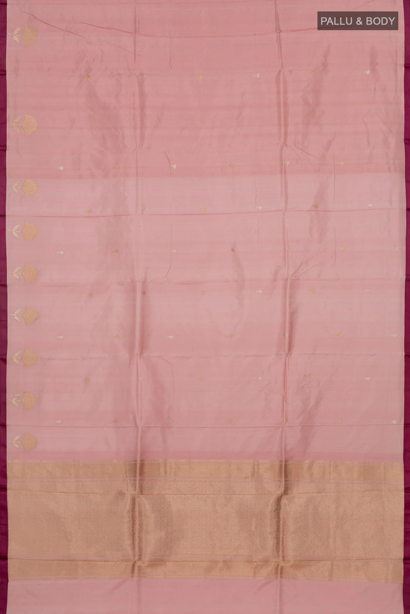 Rose pink Banarasi Katan Silk Saree - Image 5