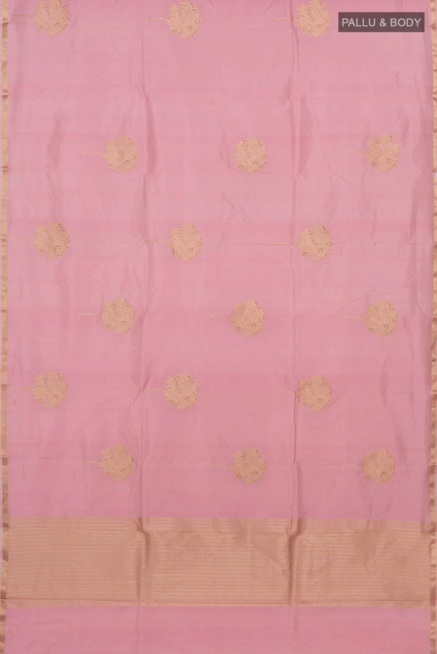 Rose pink Banarasi Katan Silk Saree - Image 5