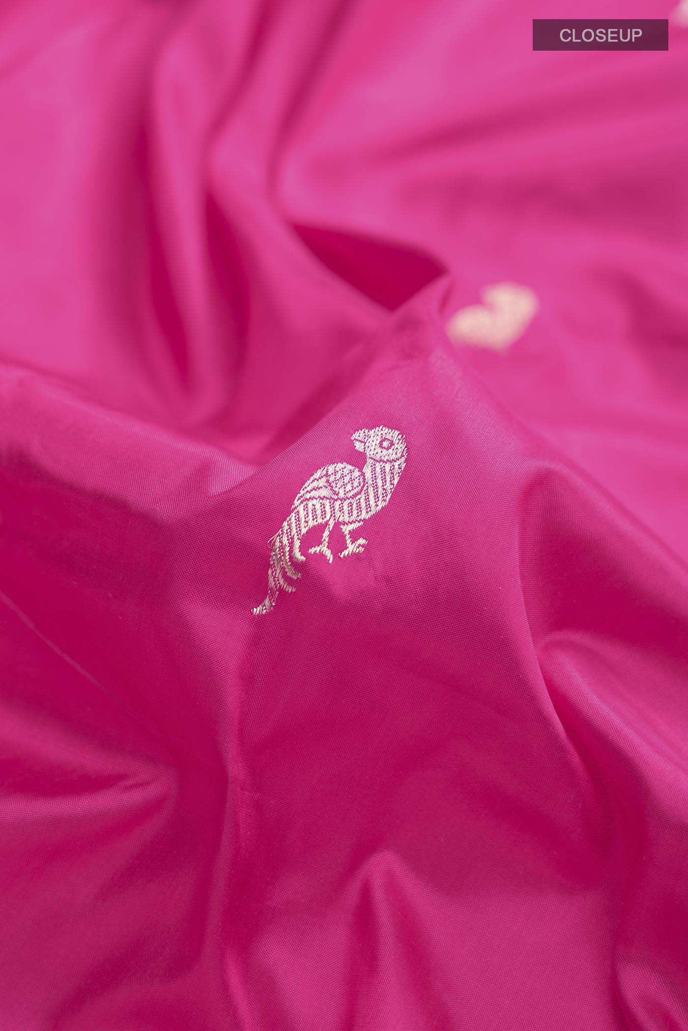 Pink Banarasi Katan Silk Saree - Image 2