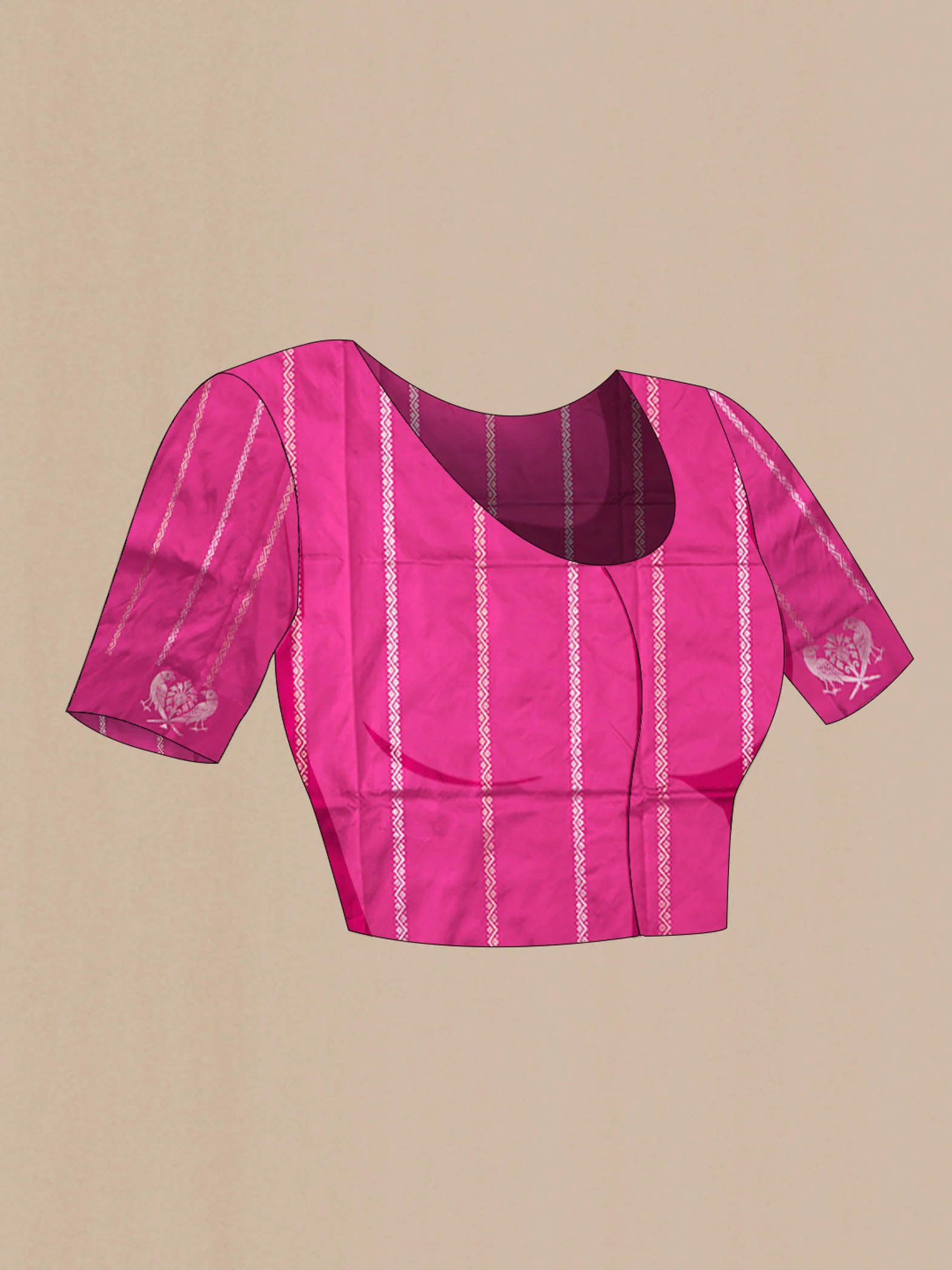 Pink Banarasi Katan Silk Saree - Image 4