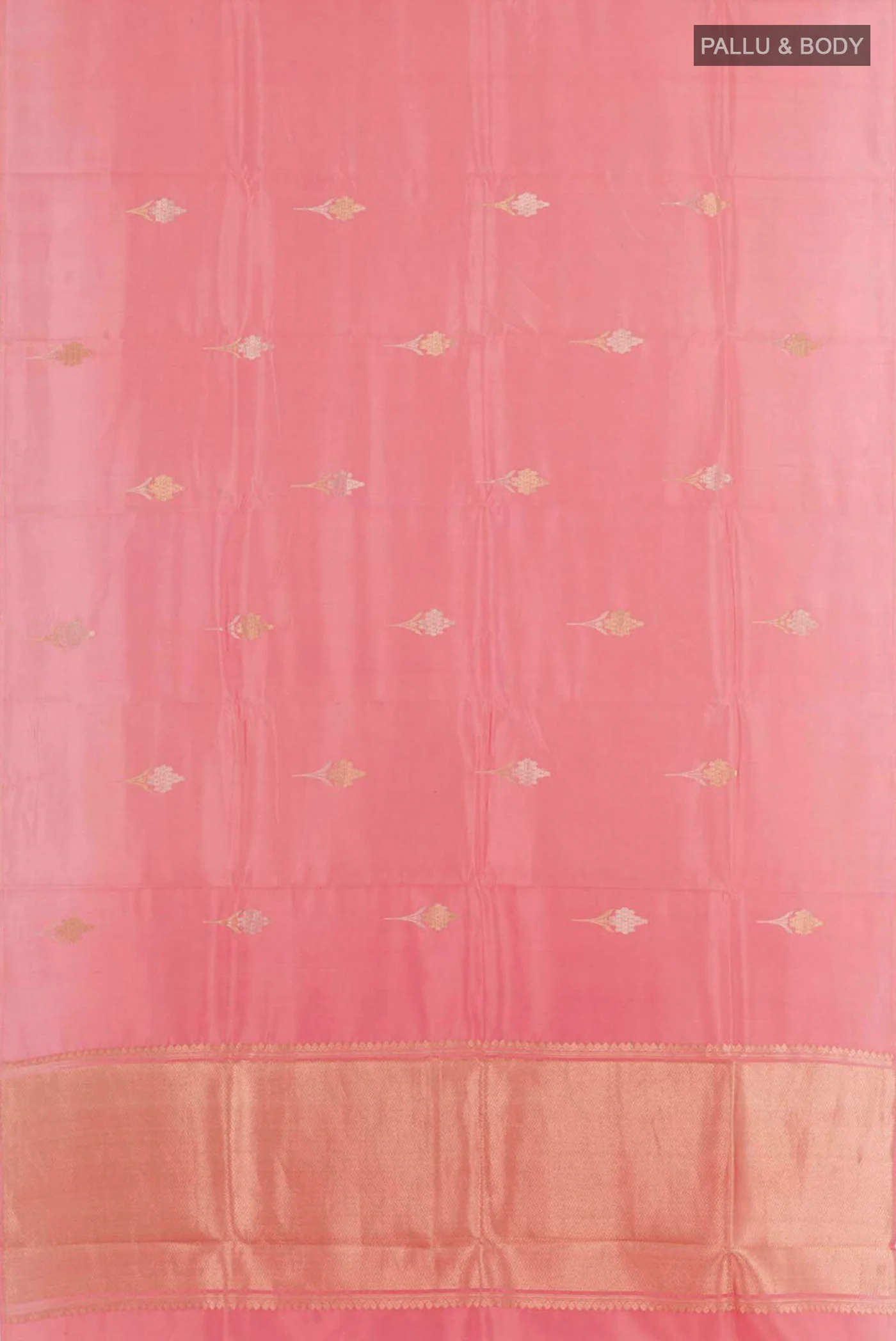 Coral Banarasi Katan Silk Saree - Image 3