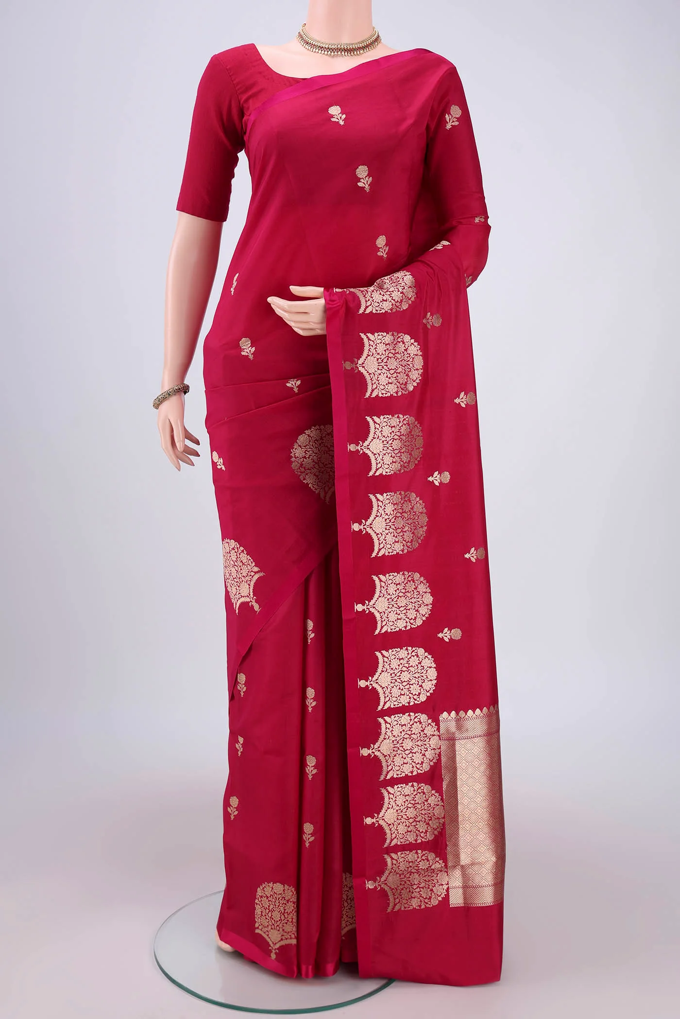 Pink Banarasi Katan Silk Saree