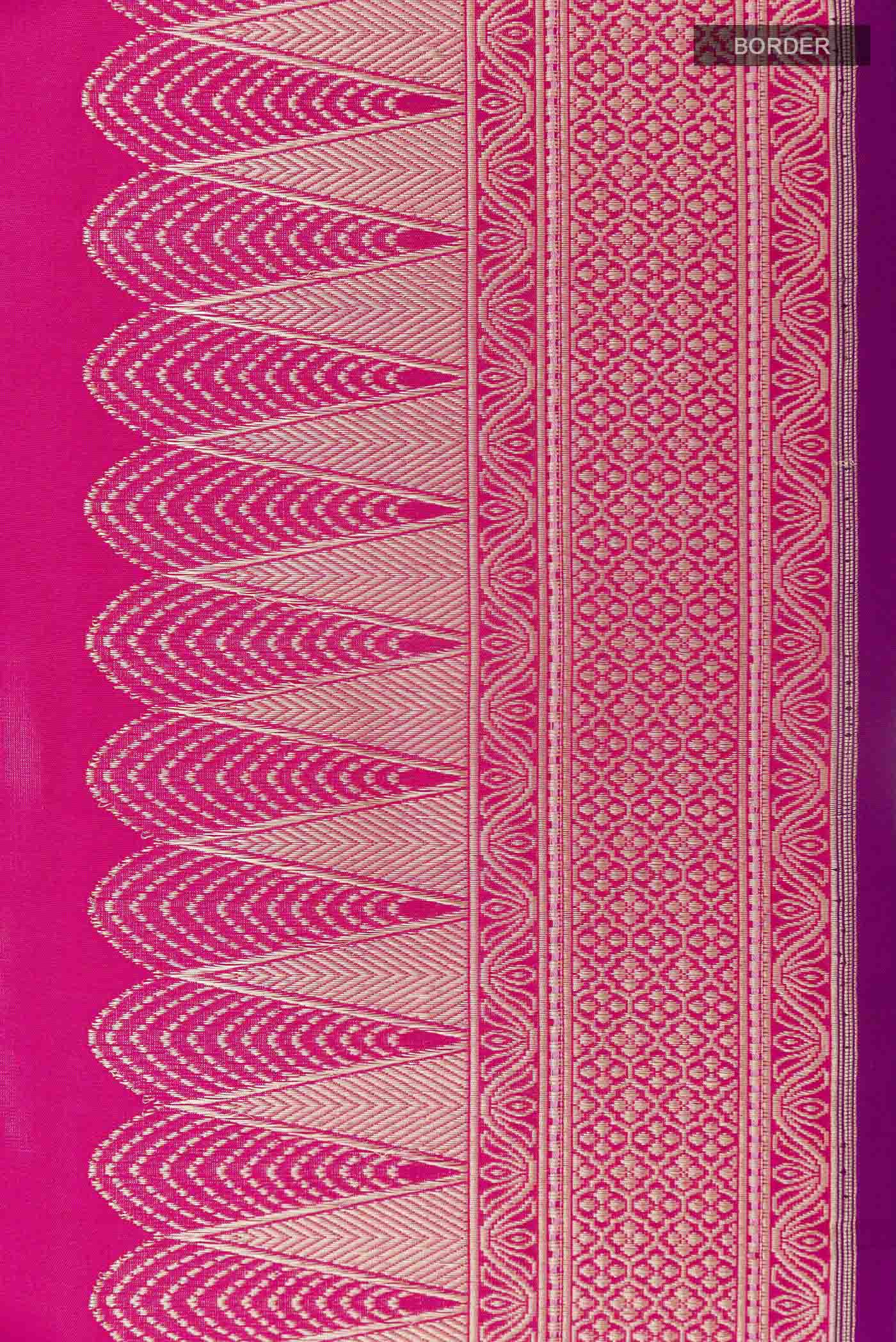 Pink Banarasi Saree - Image 3