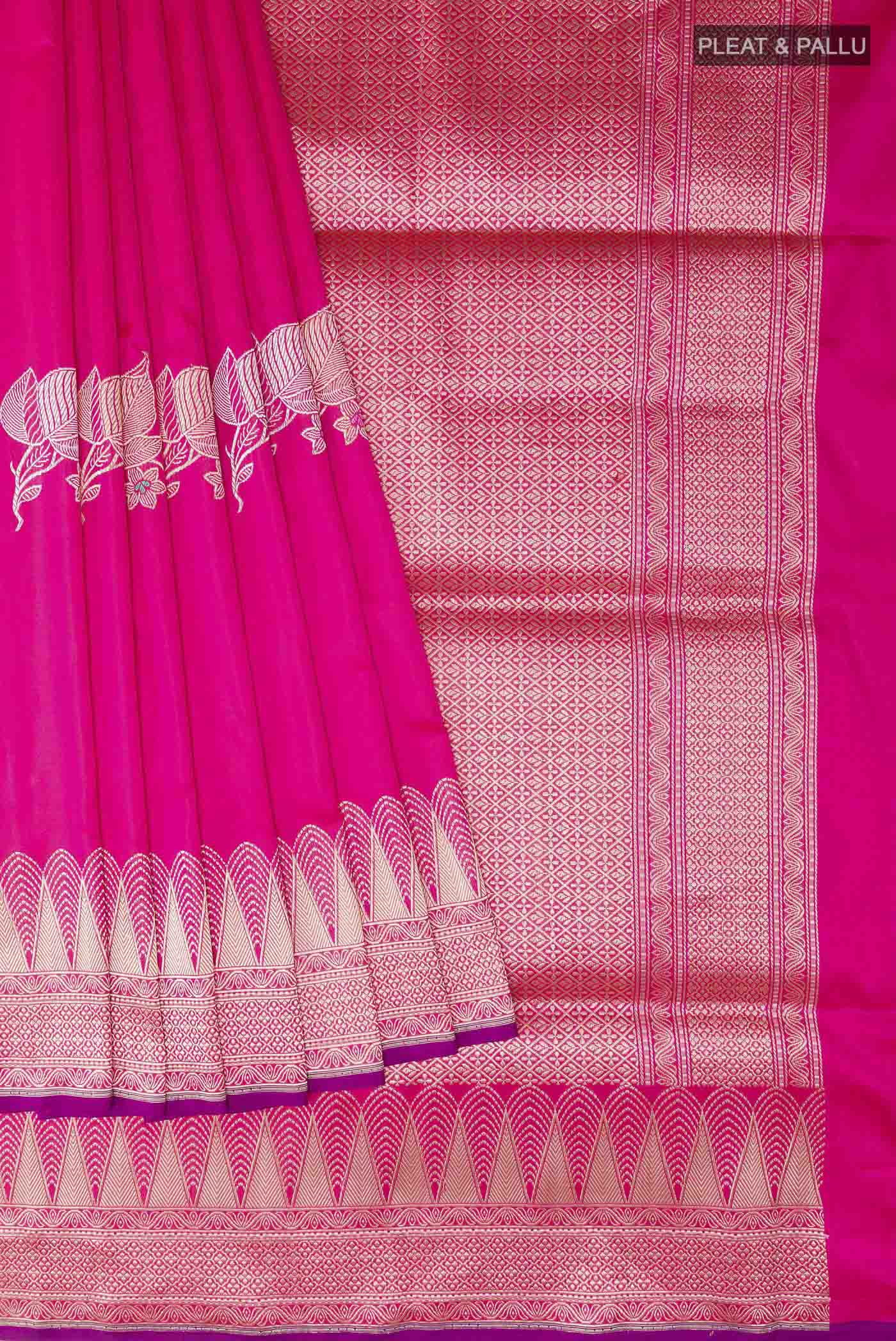 Pink Banarasi Saree - Image 4