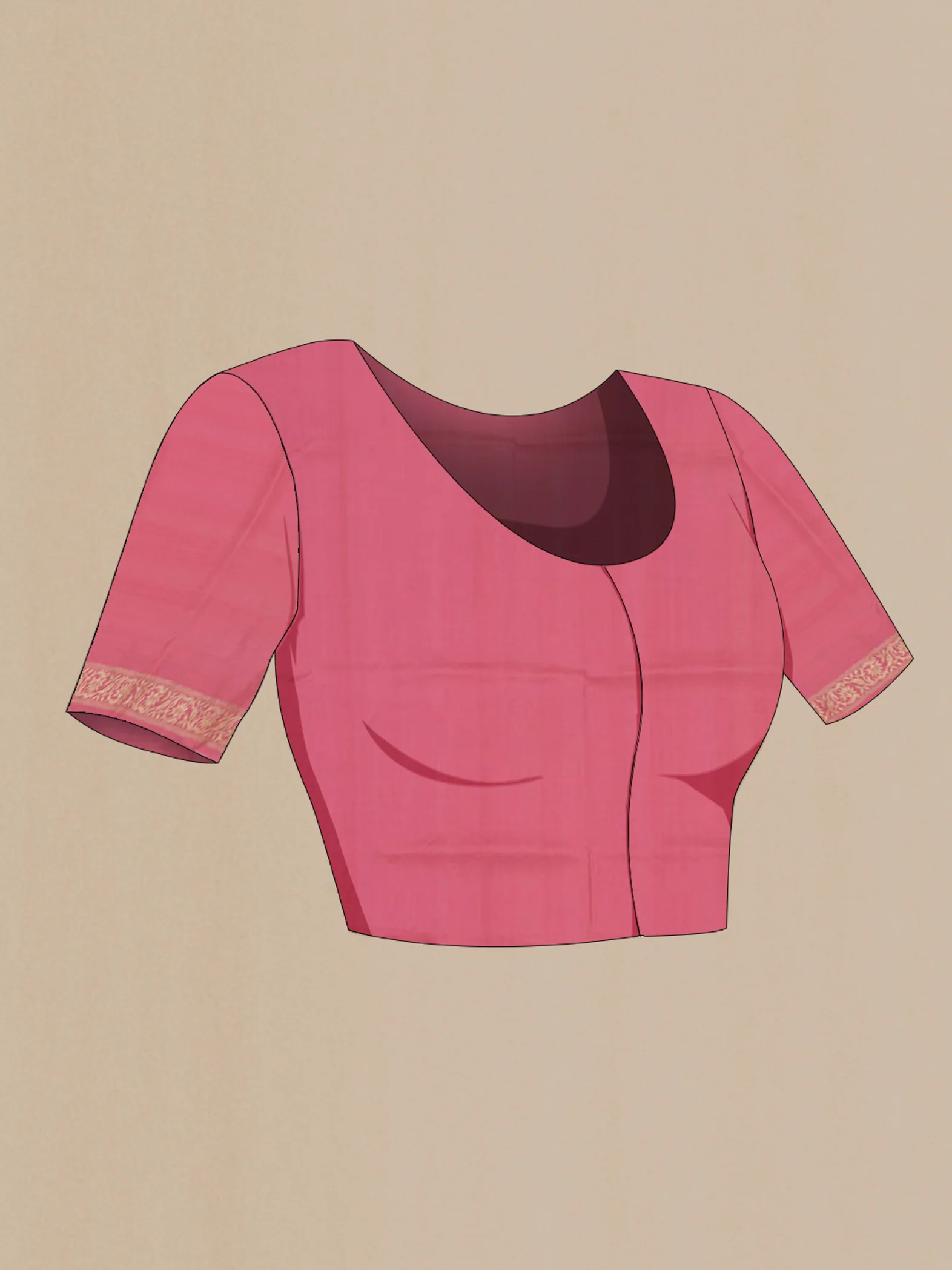 Rose pink Banarasi Katan Silk Saree - Image 4