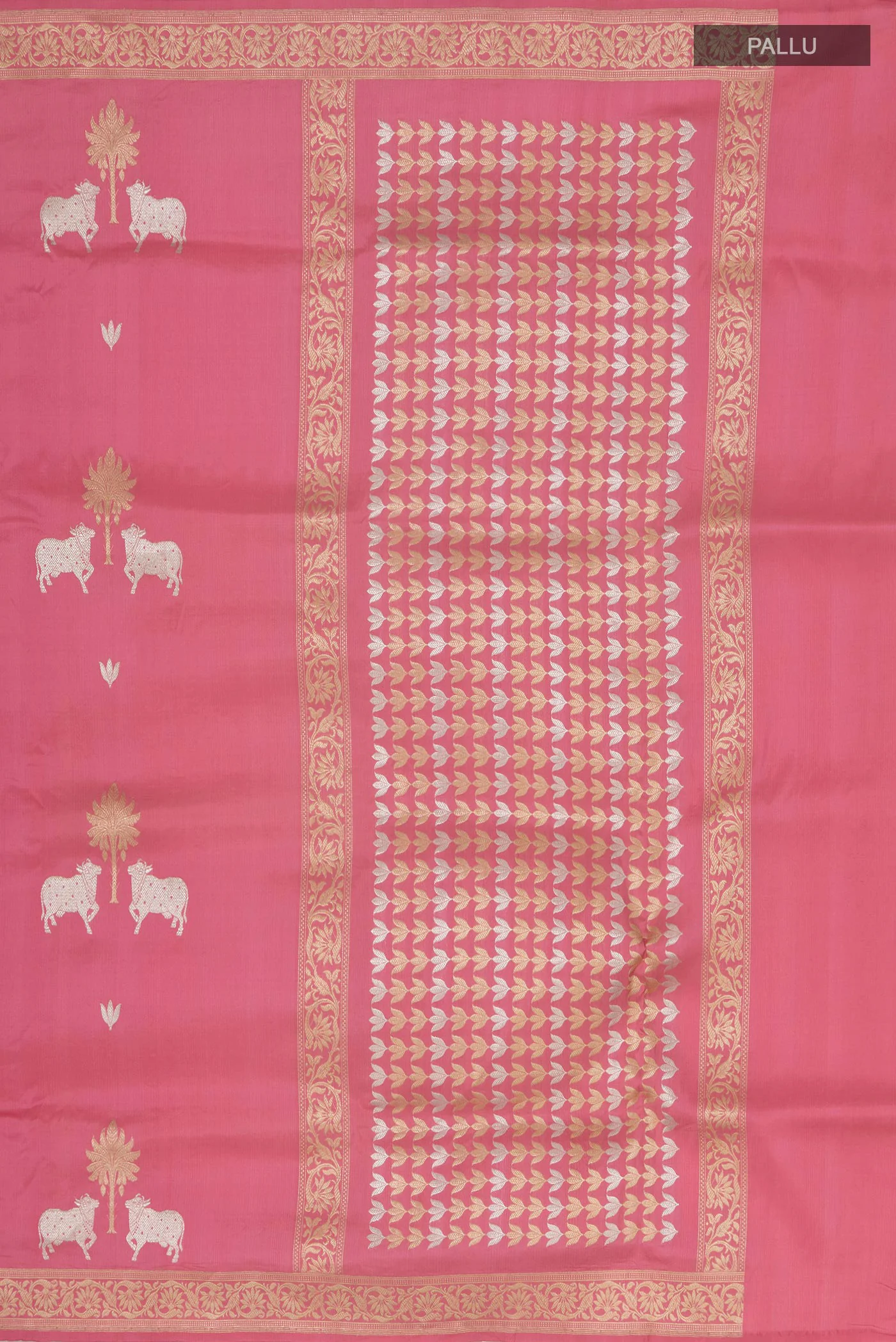 Rose pink Banarasi Katan Silk Saree - Image 6