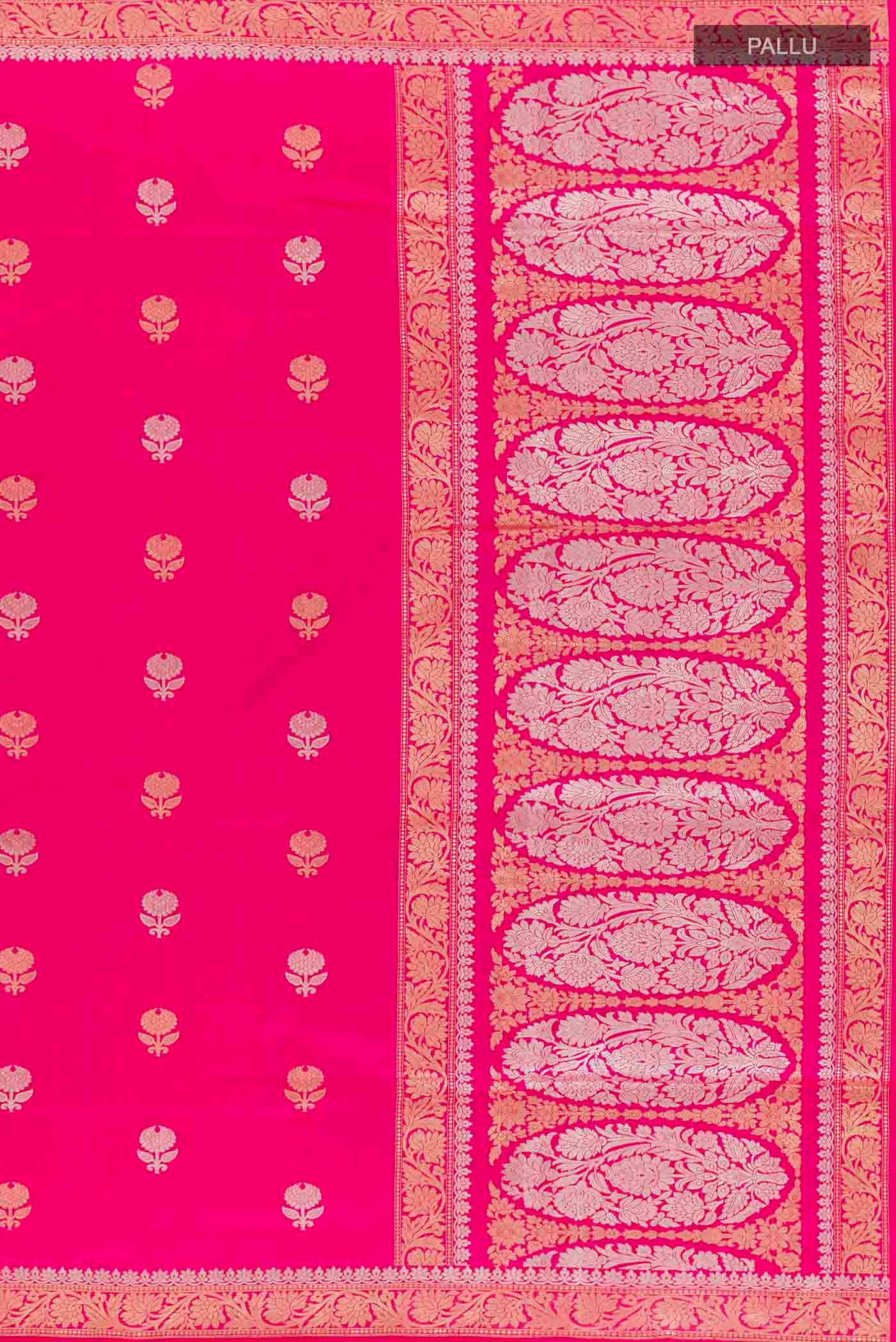 Pink Banarasi Silk Saree - Image 7